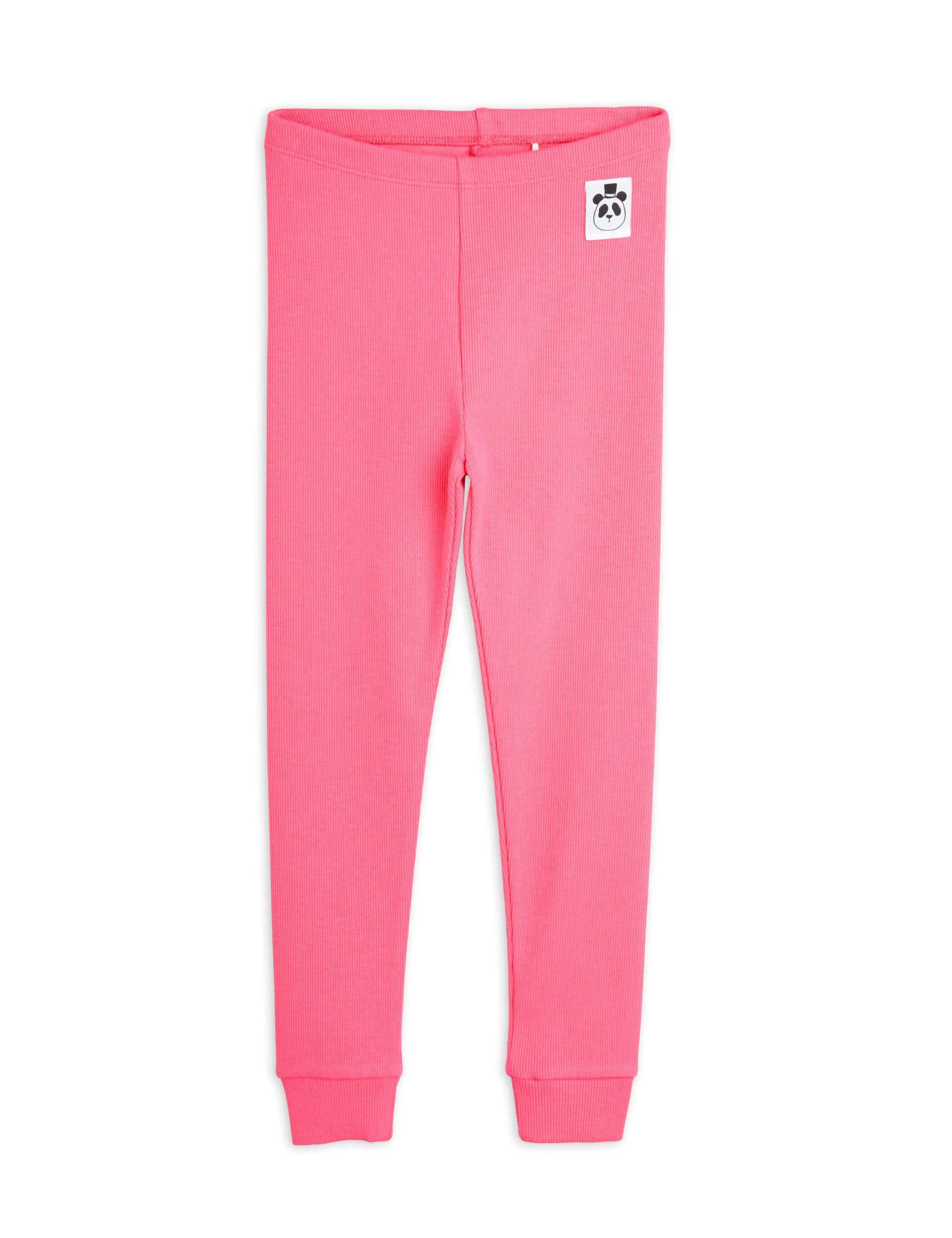 Mini Rodini BABY | Solid rib leggings Pink