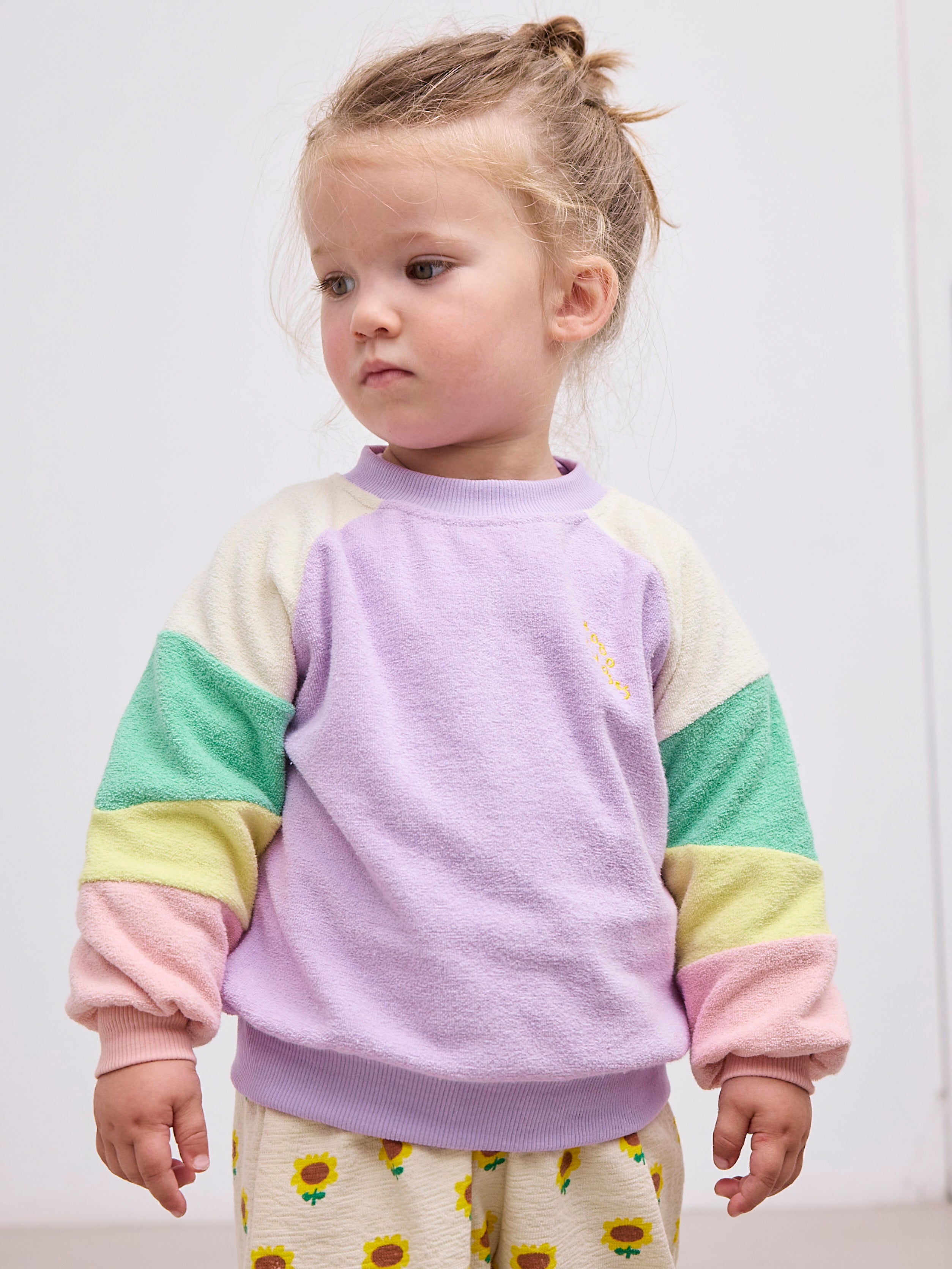 Bobo Choses BABY | Lila Colour Block terry sweatshirt SS25