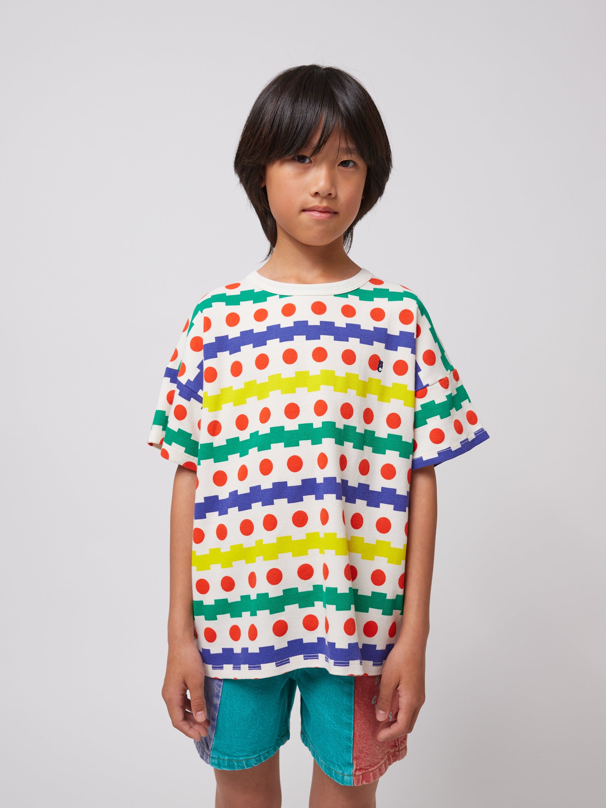 Bobo Choses | Geometric all over waffle T-shirt SS25