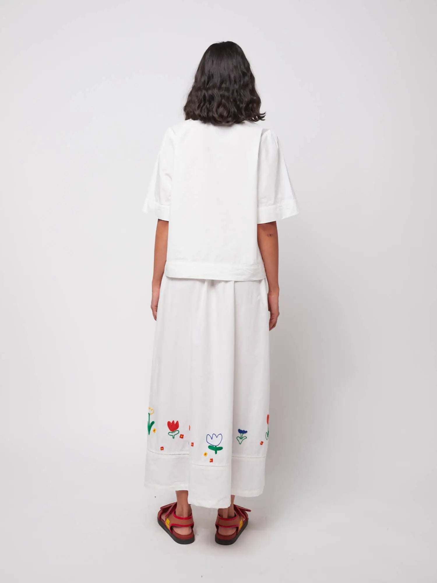Bobo Choses WOMAN | Garden embroidery poplin skirt