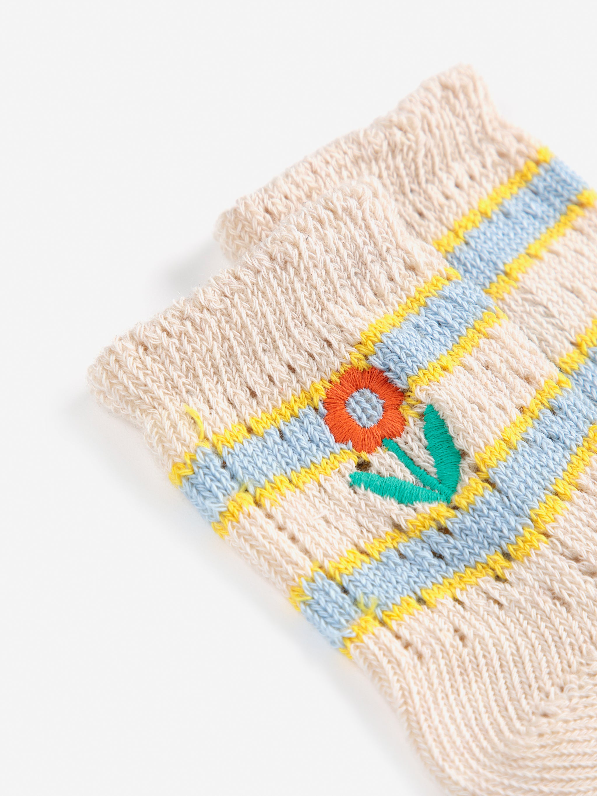 Bobo Choses BABY | Flower Stripes short socks SS25