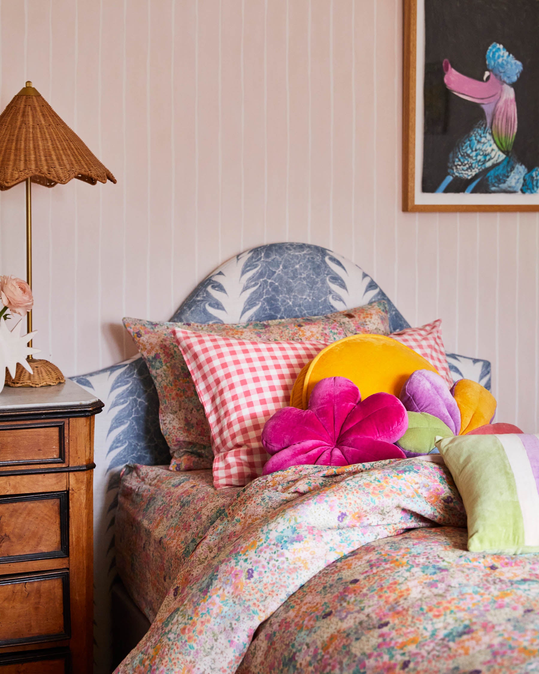 Kip & Co HOME  | Raspberry Velvet Petal Cushion