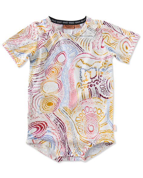Kip & Co X BABY | Tjala Tjukurpa Organic Short Sleeve Romper