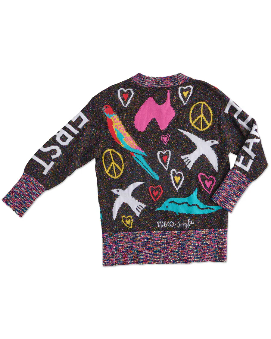 Kip & Co X Jenny Kee LADIES | Earth First Peace Always Knitted Sweater