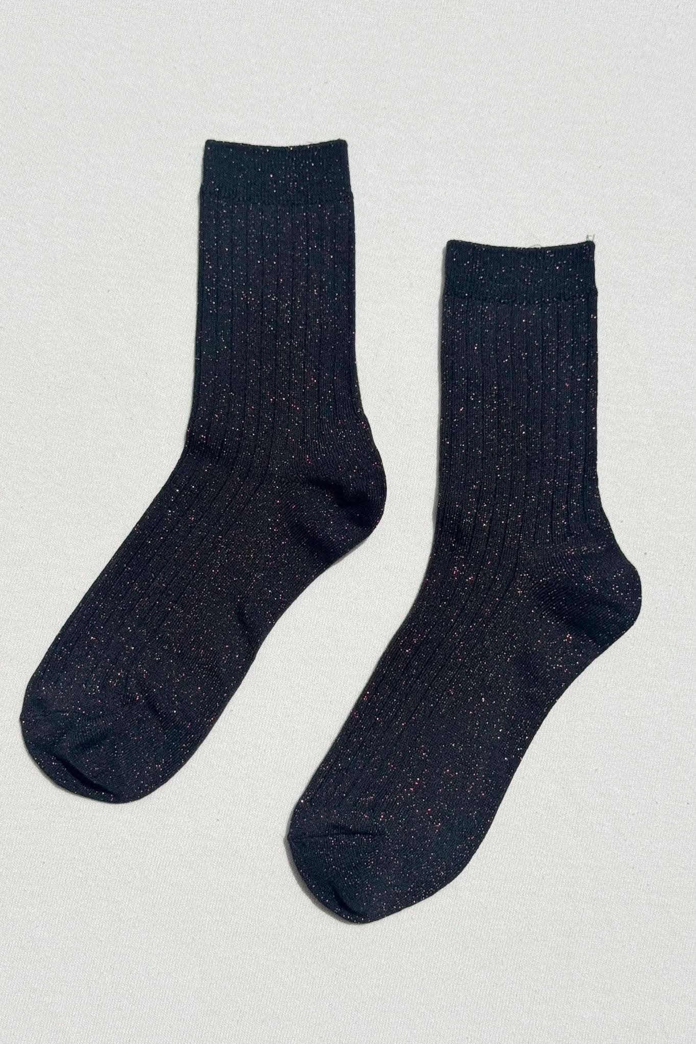 Le Bon Shoppe | Her Socks - Modal Lurex Copper Black Sparkle