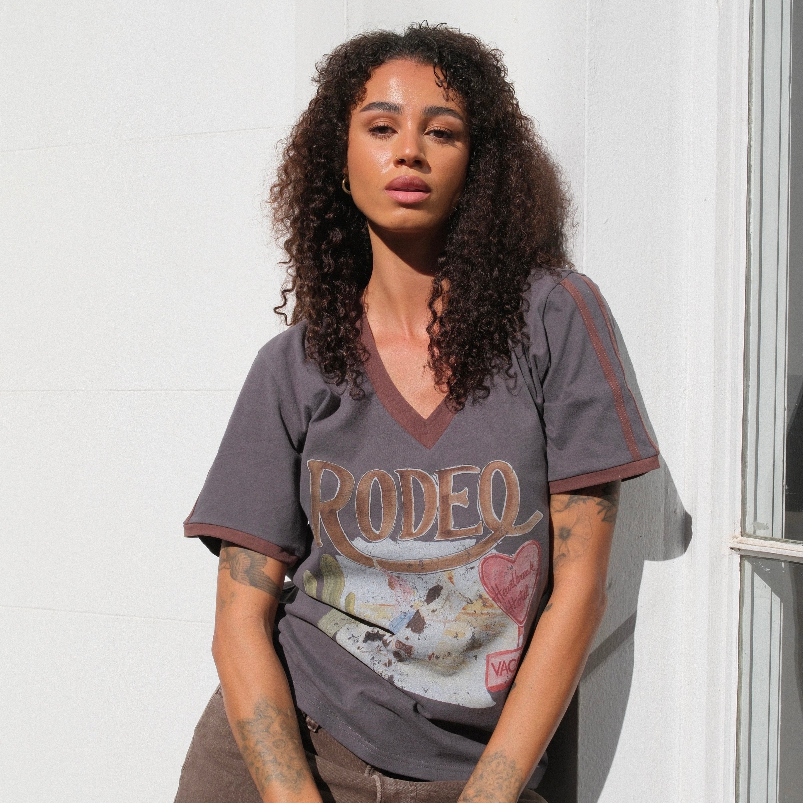 Maku - Rodeo V-neck Tee — worn on model