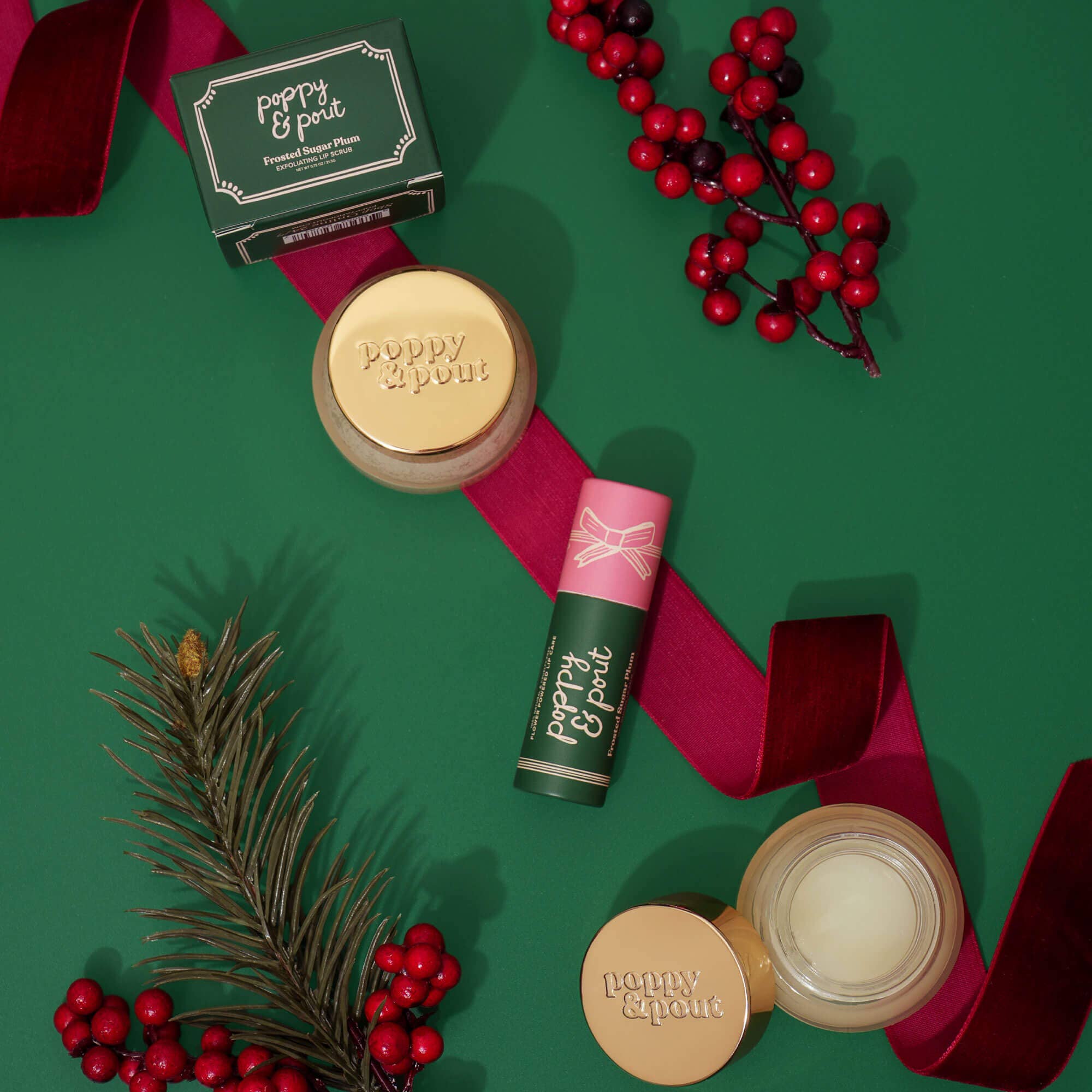 Poppy & Pout | Limited Edition Holiday Lip Balm- Frosted Sugar Plum
