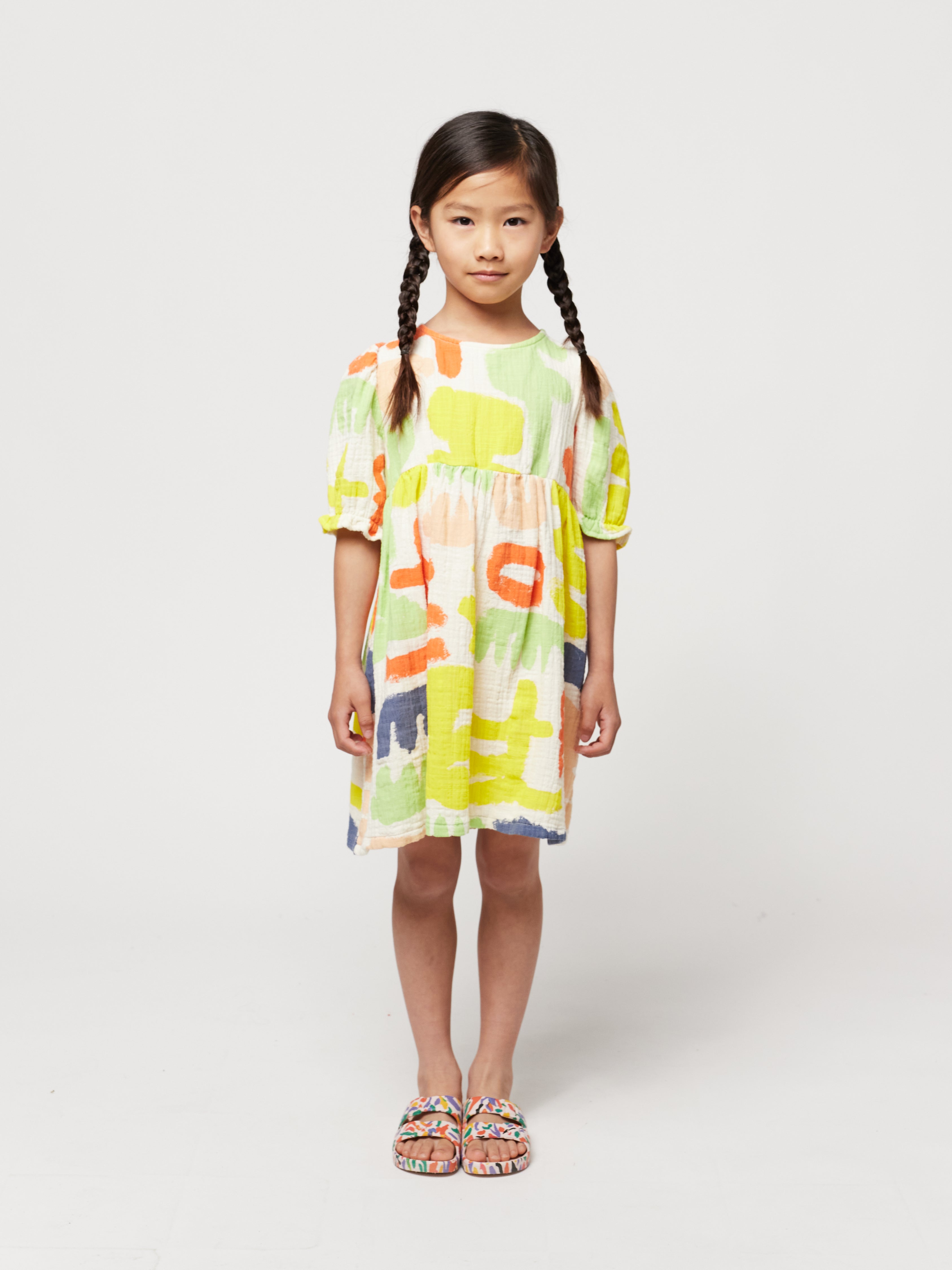 Bobo Choses | Carnival all over puffed sleeve woven dress