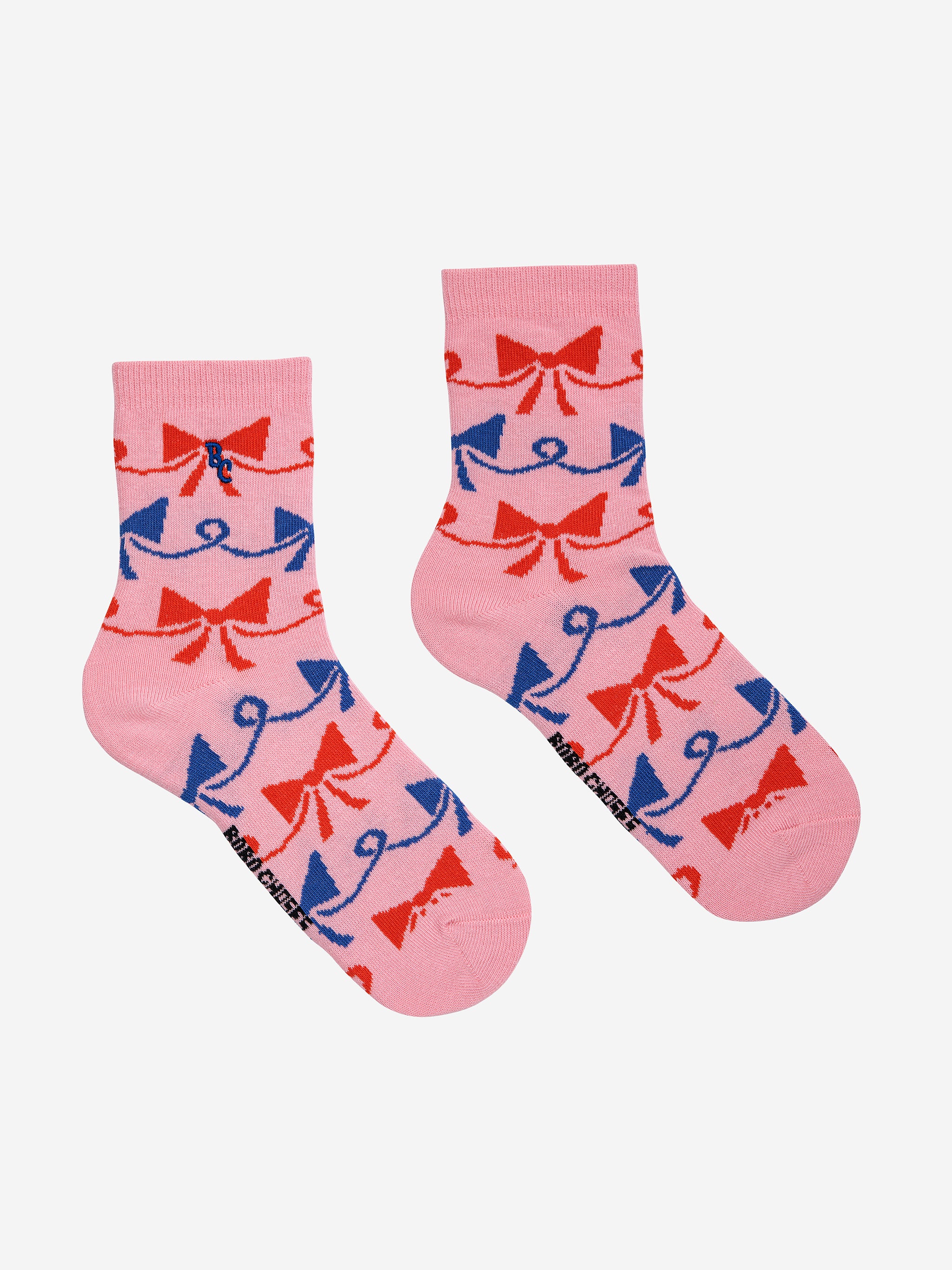 Bobo Choses | Rainbow & Ribbon Bow All Over short socks pack x 2