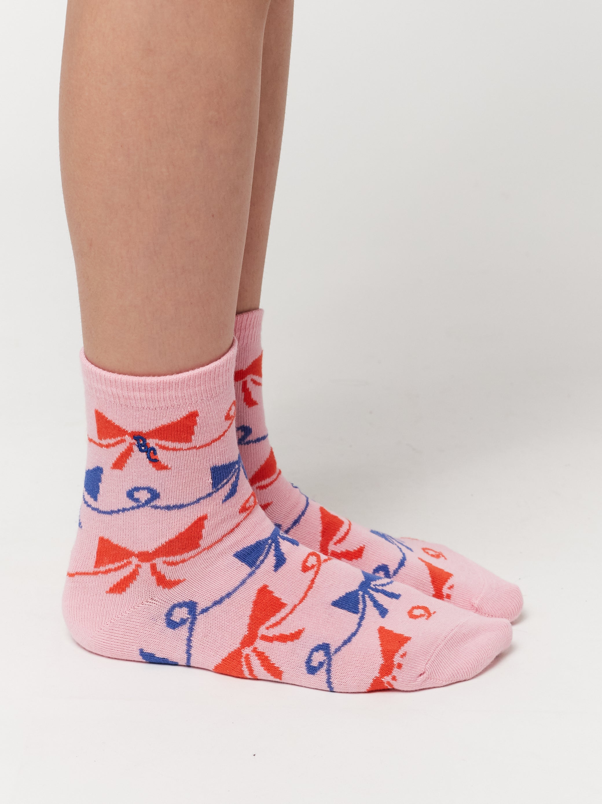 Bobo Choses | Rainbow & Ribbon Bow All Over short socks pack x 2