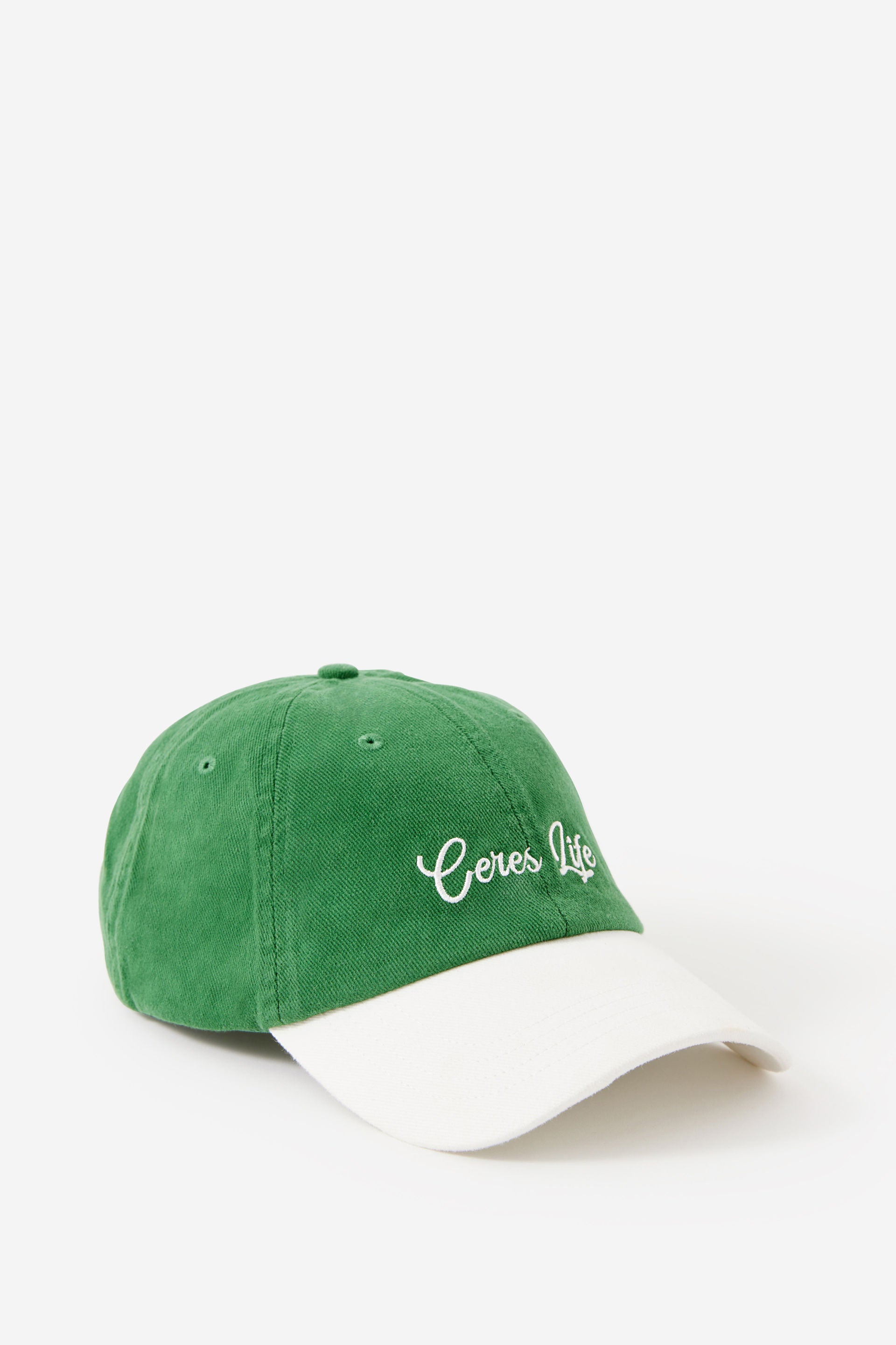Ceres Life Pip Everyday Cap Heritage Green Ecru - product flatlay