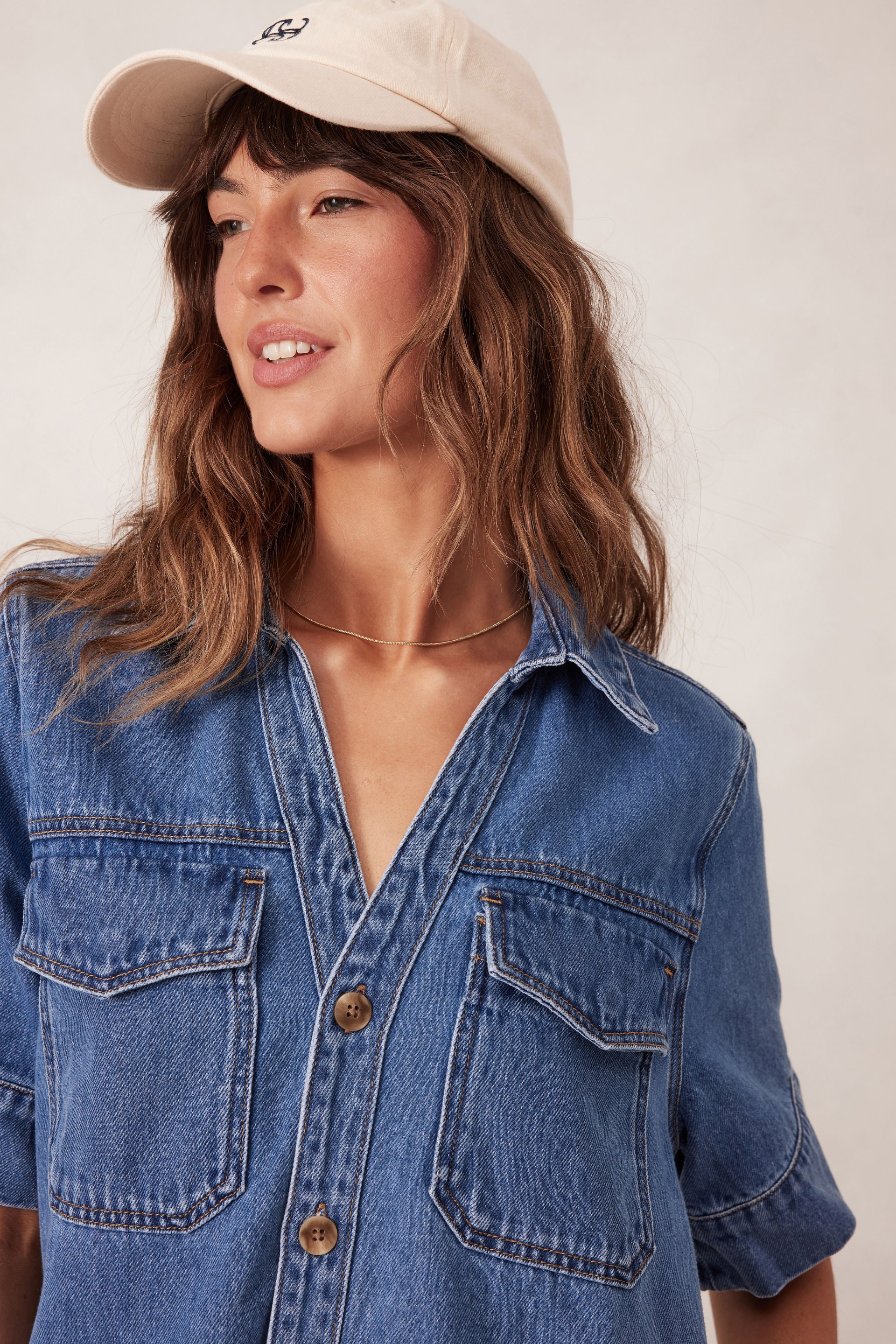 Ceres Life | Relaxed Shirt Dress- Fresh Indigo