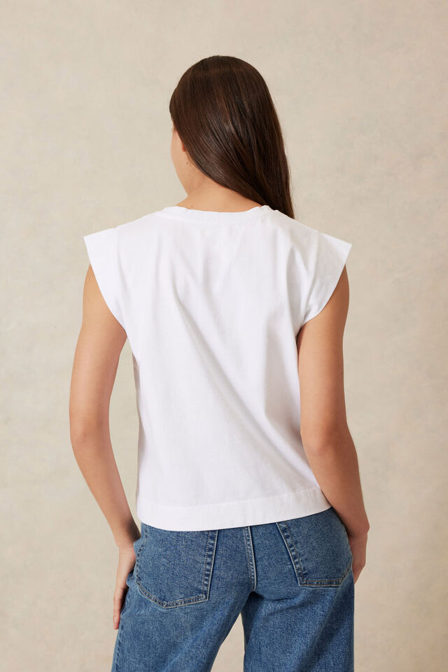 Ceres Life | Esme Extended Shoulder Tee- White