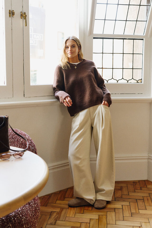 Ceres Life | Gemma Pleat Pant- Eggshell