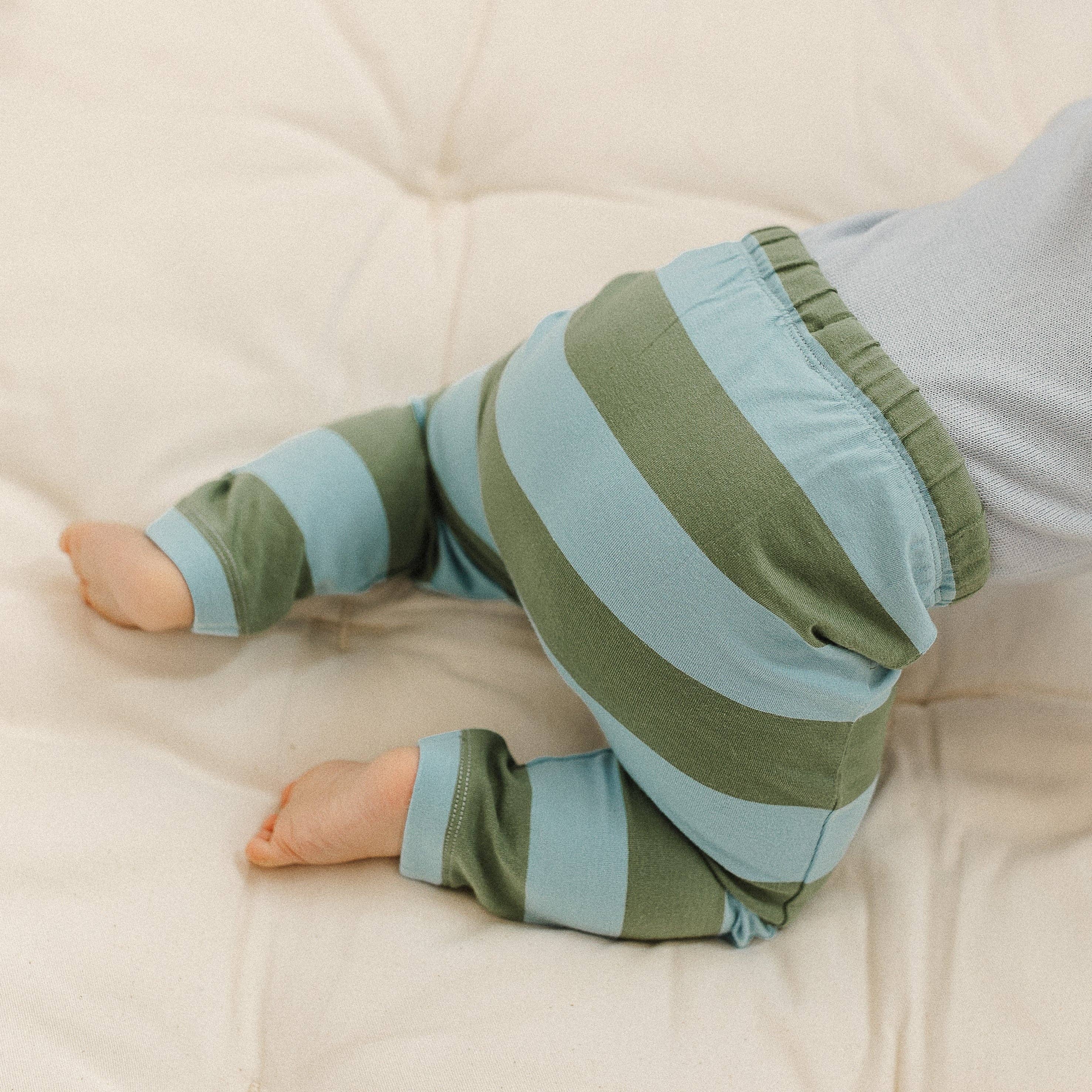 The Rest Roll-up Simple Pants in Rugby Stripe — styled lifestyle shot