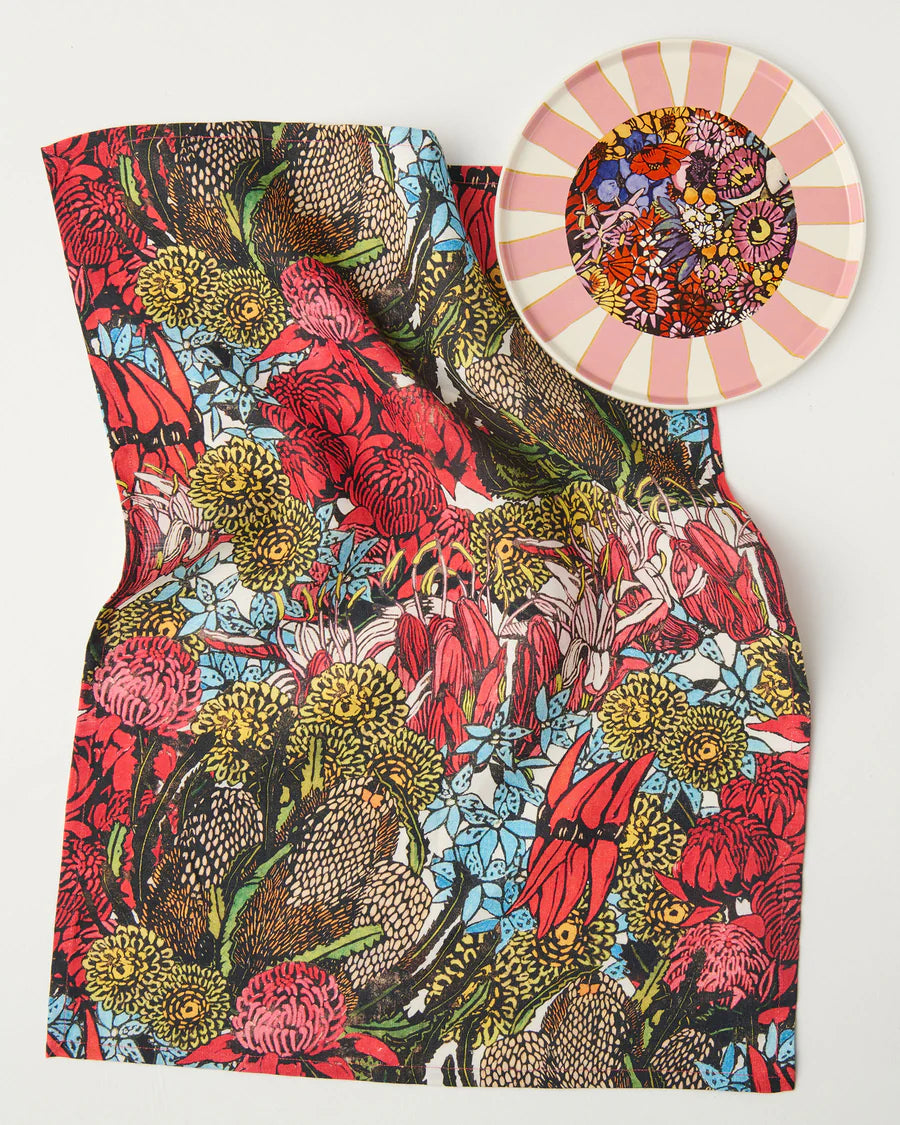 Kip & Co X Margaret Preston HOME | Bush Natives Linen Tea Towel