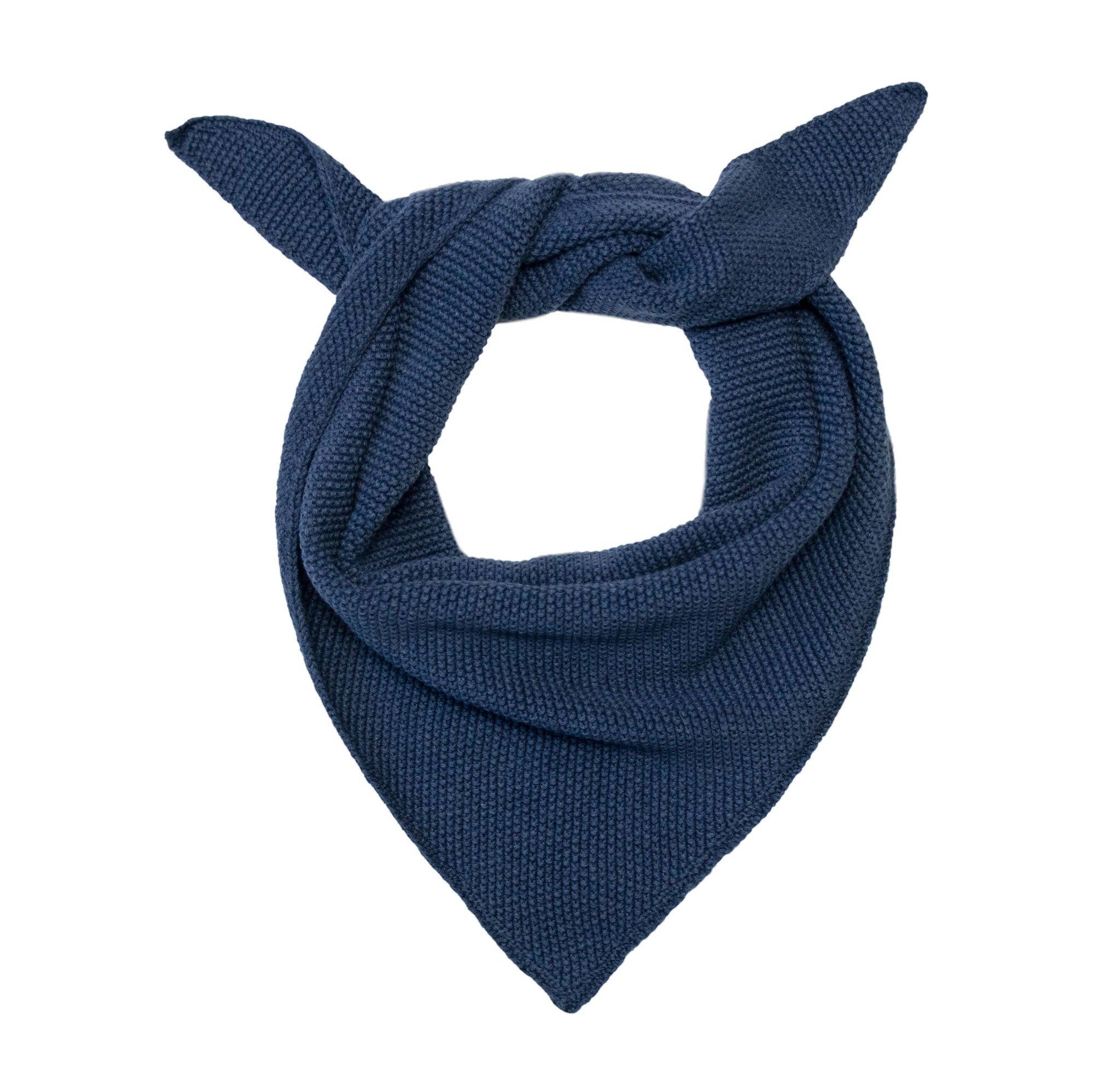 Paul James Knitwear | Cotton Textured Neckerchief- Blue Melange