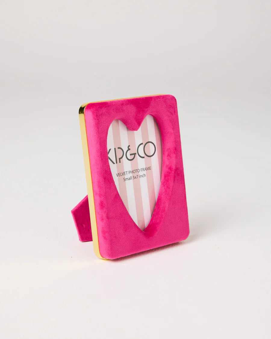 Kip & Co HOME  | Desert Pink Heart Velvet Photo Frame 6 x 8"