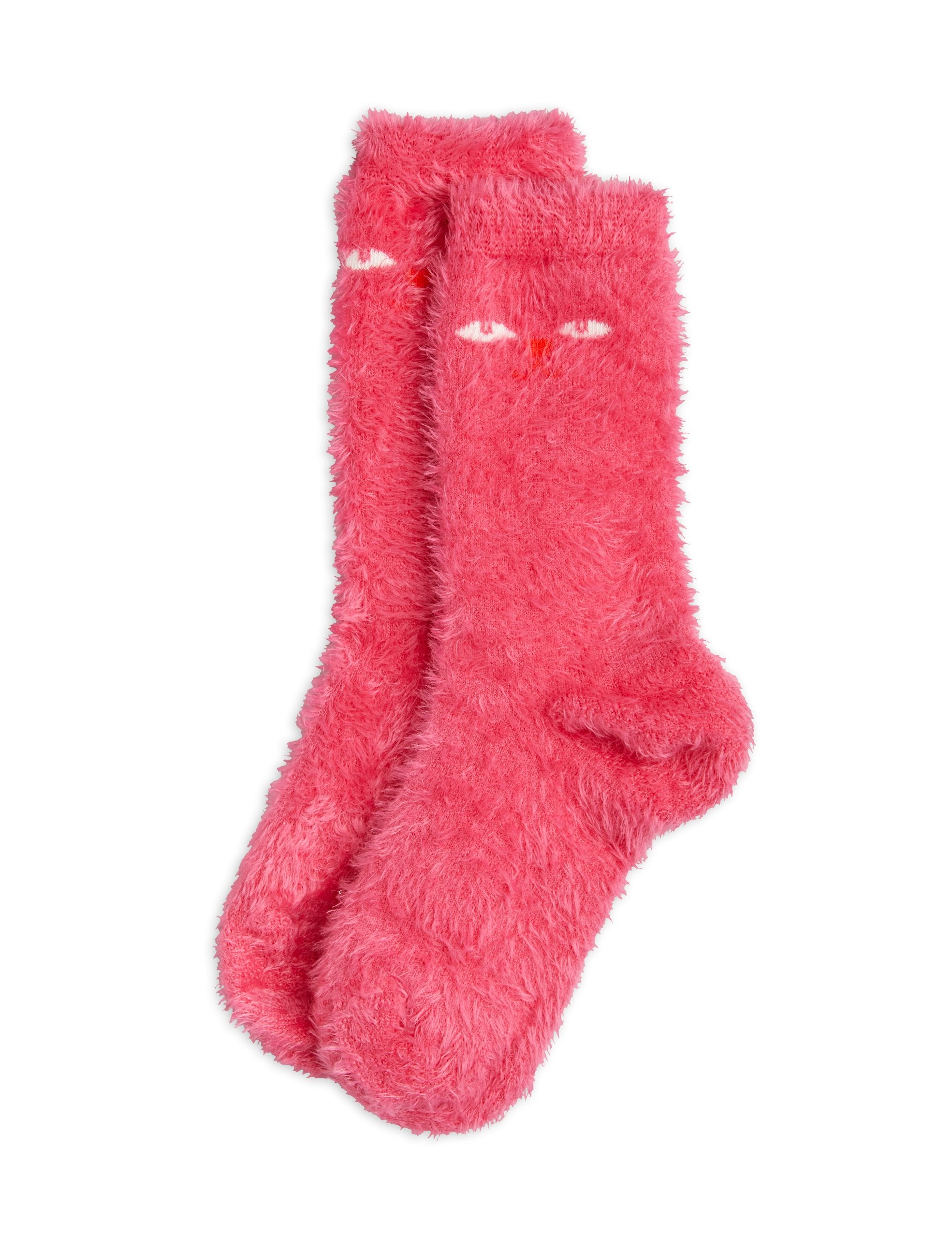 Mini Rodini | Cat eyes fluffy socks Pink