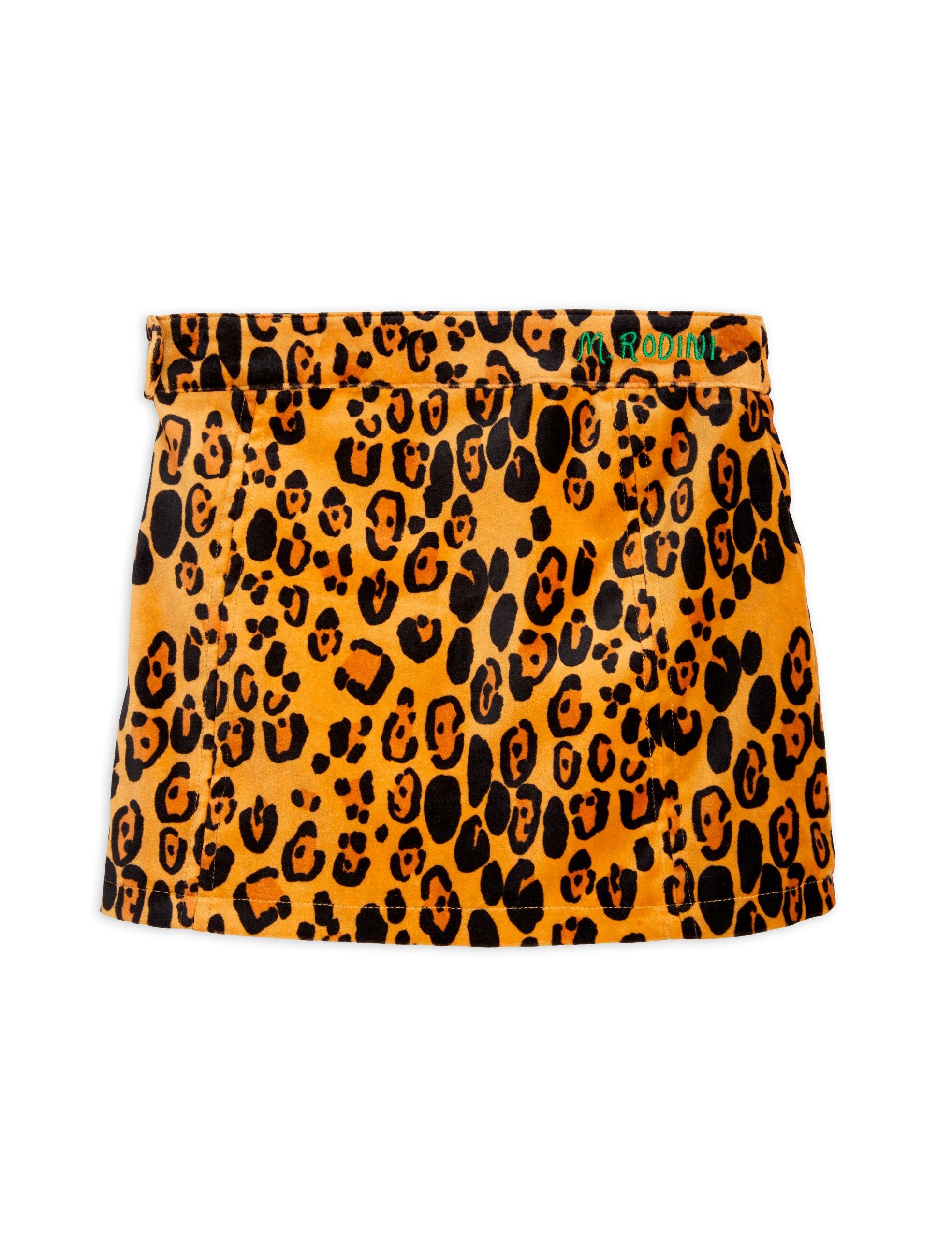 Mini Rodini | Leopard aop velvet skirt