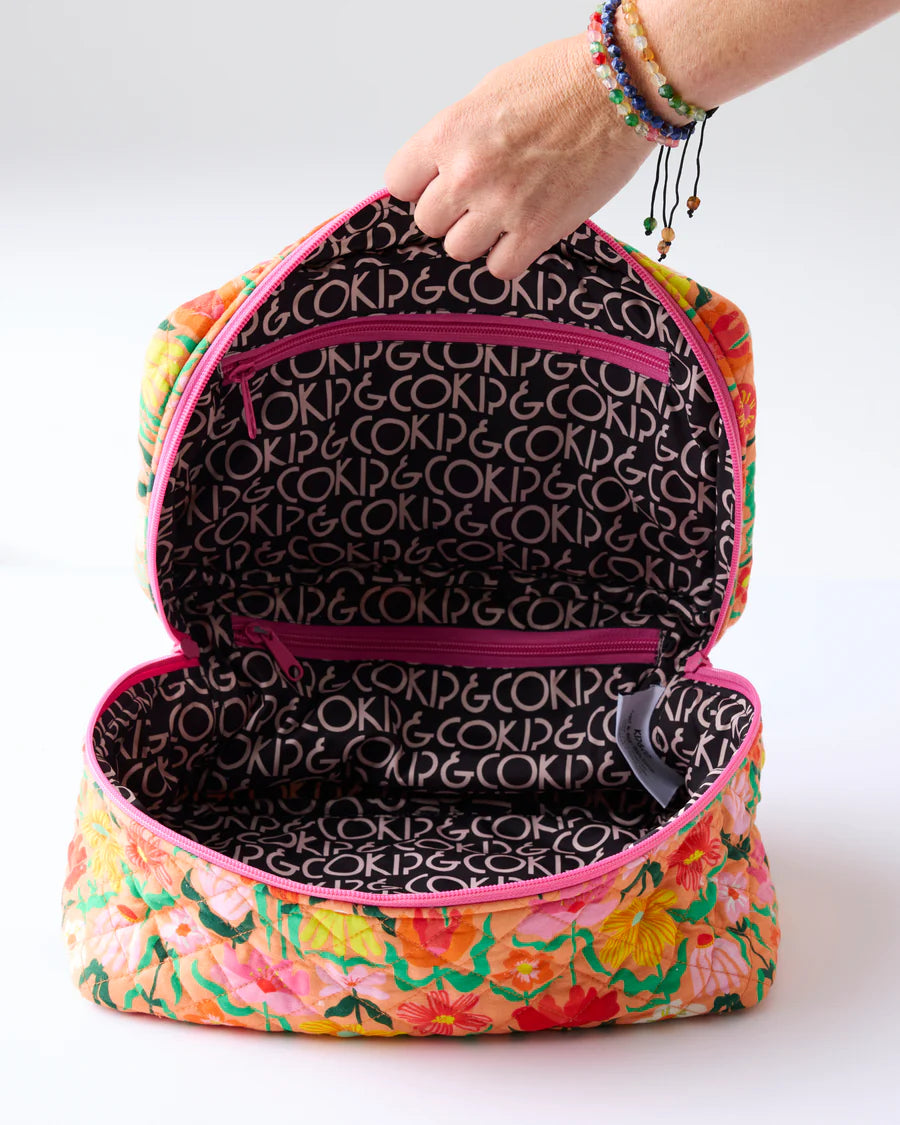 Kip & Co HOME | Popping Flowers Quilted Cotton Toiletry Case