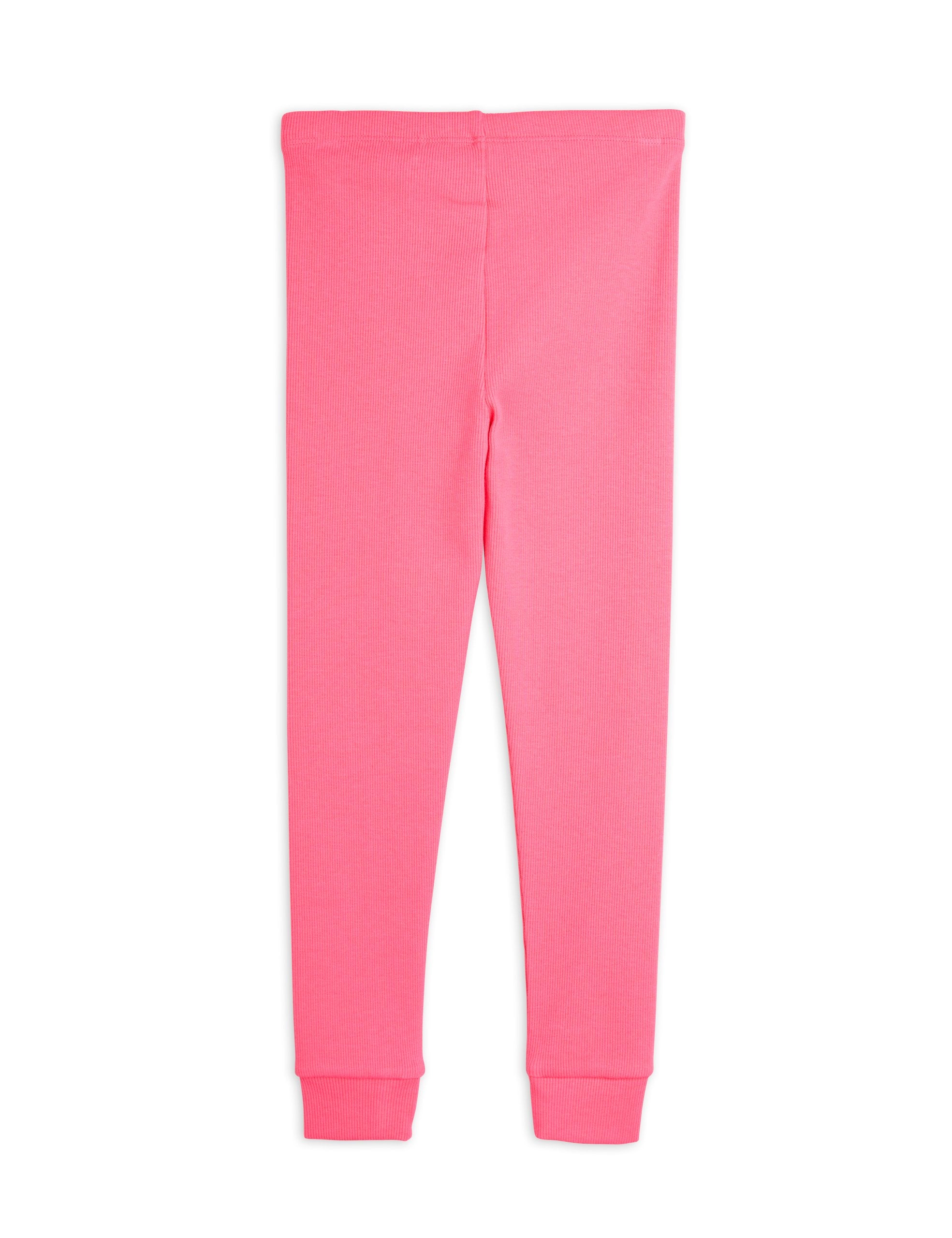 Mini Rodini BABY | Solid rib leggings Pink