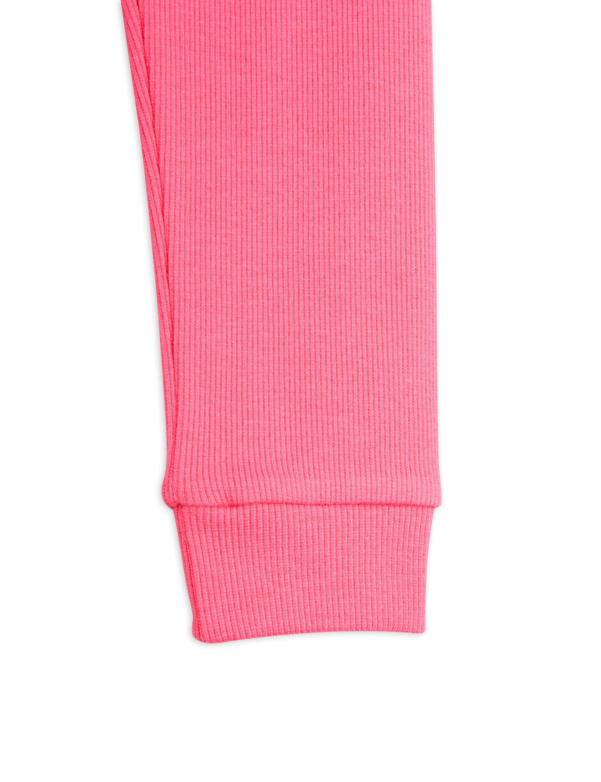 Mini Rodini BABY | Solid rib leggings Pink