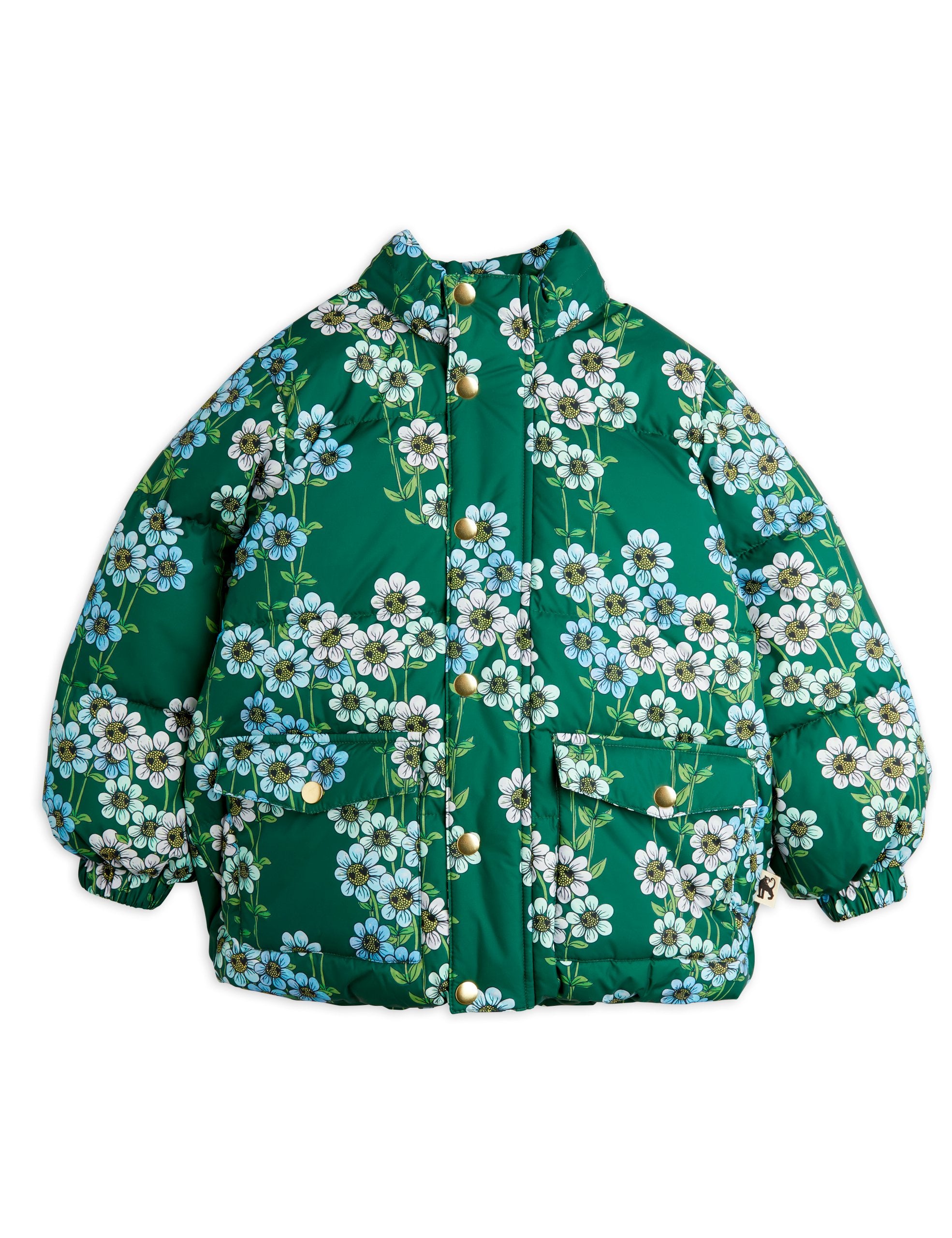 Mini Rodini | Daisys aop heavy hooded puffer jacket