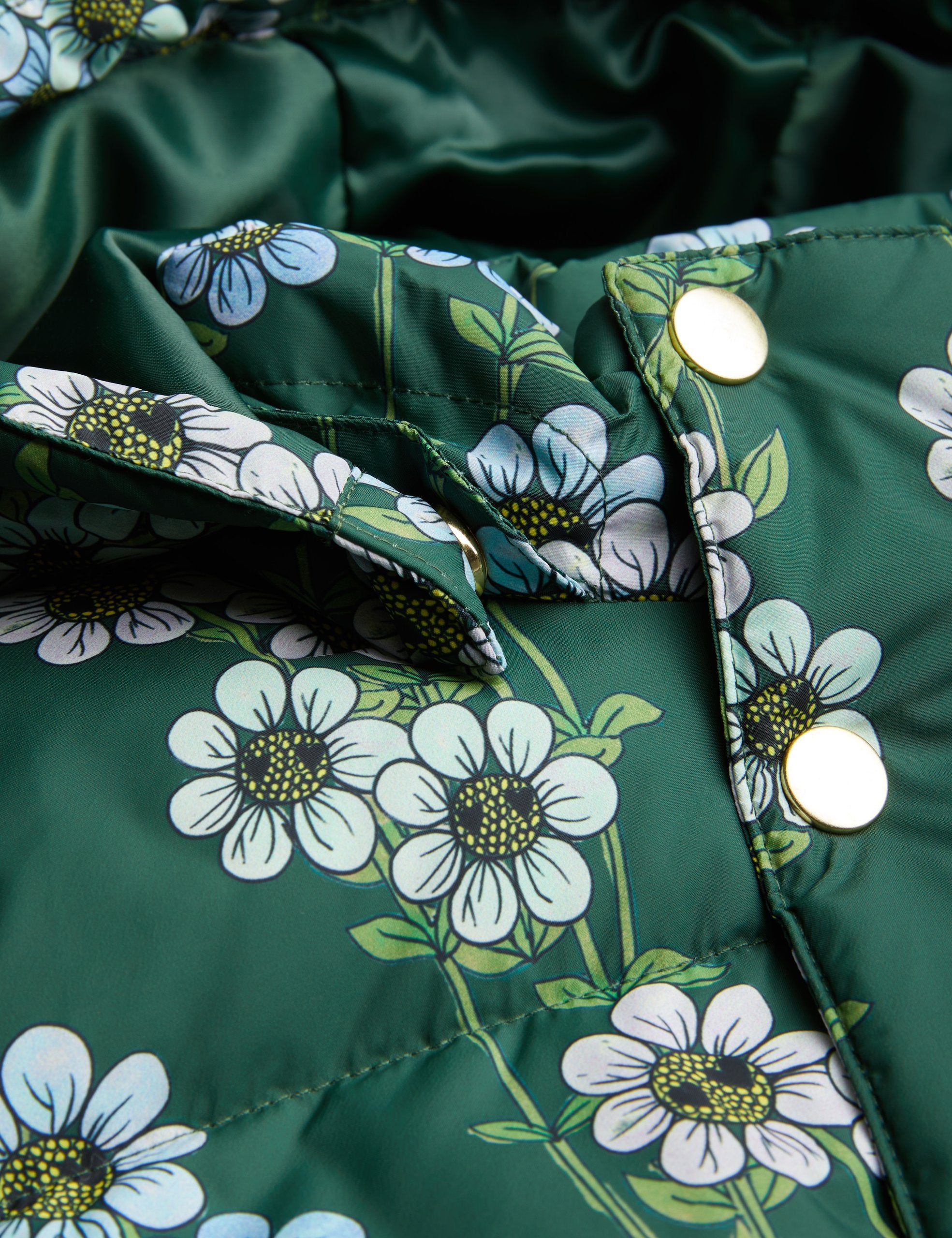 Mini Rodini | Daisys aop heavy hooded puffer jacket