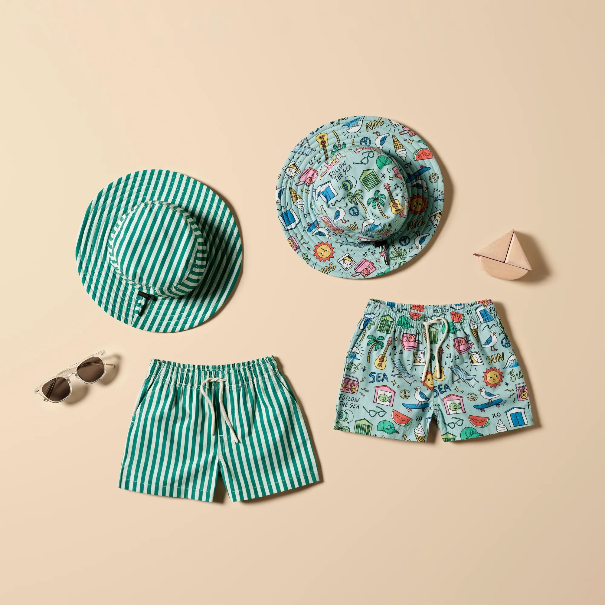Wilson & Frenchy | Green Bean Stripe Sun Hat
