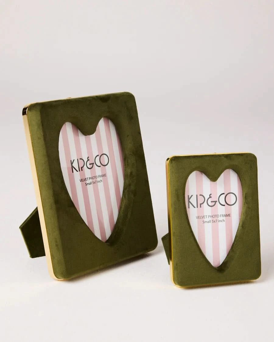 Kip & Co HOME  | Campsite Heart Velvet Photo Frame 6 x 8"