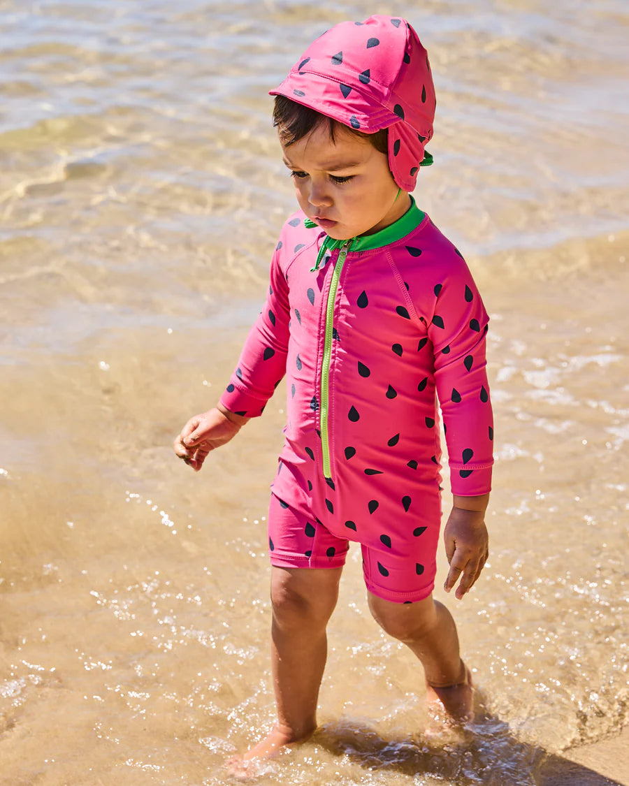 Kip & Co BABY | Melon Baby Long Sleeve Zip Bathers