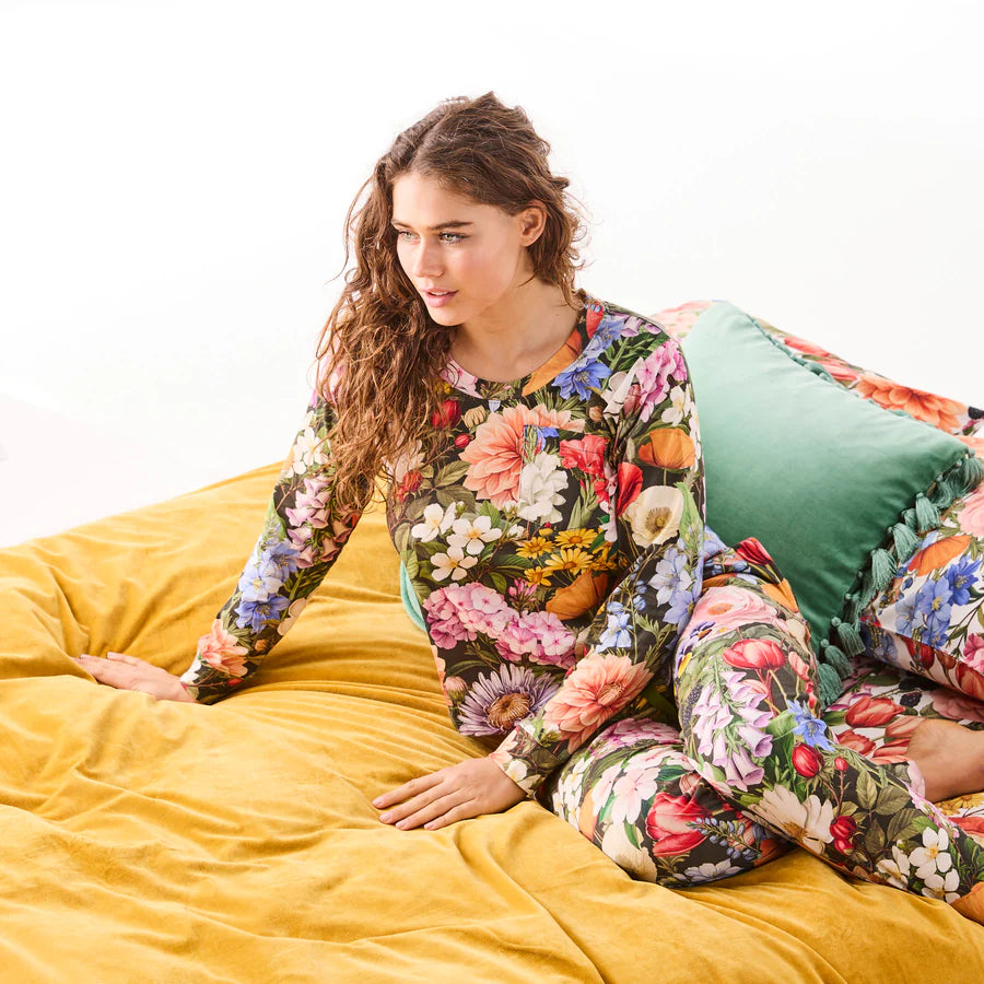 Kip and Co Cottage Garden Eden slouch pyjamas - lifestyle shot