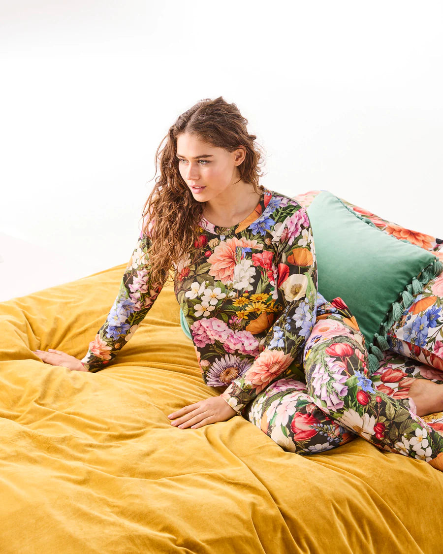 Kip and Co Cottage Garden Eden slouch pyjamas - lifestyle shot