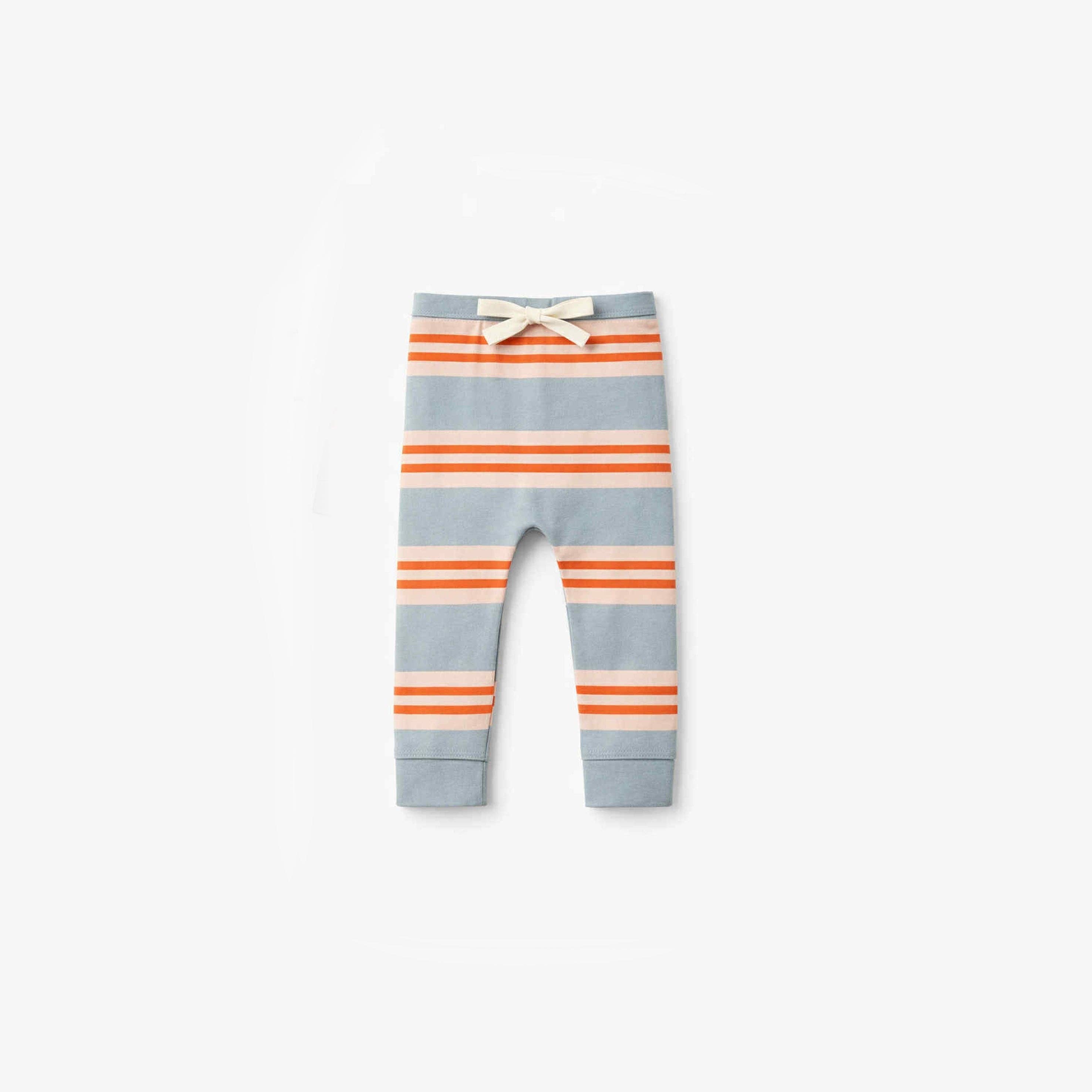 The Rest Roll-up Simple Pants in Candy Stripe — front view flat lay