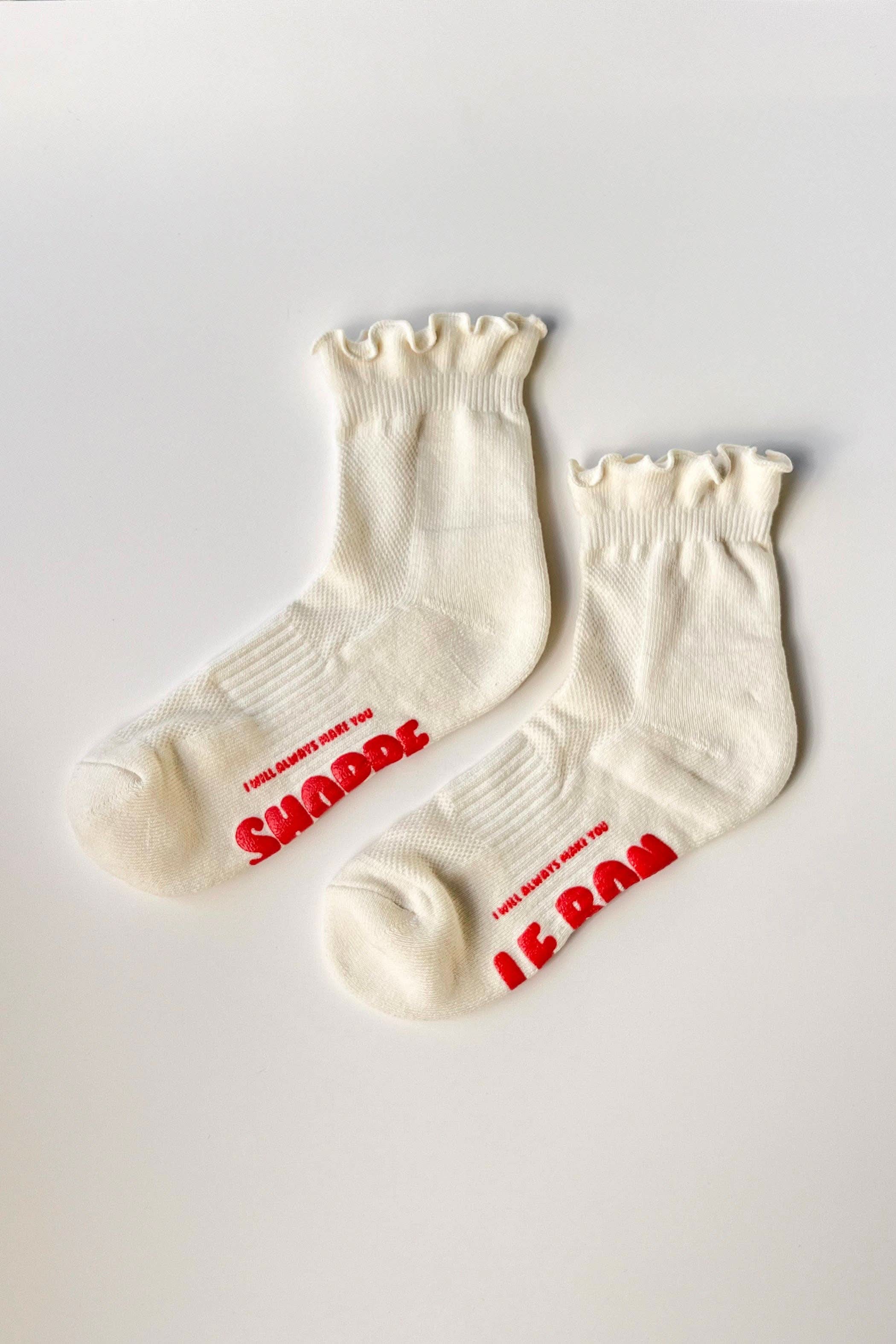 Le Bon Shoppe | Ruffled Hugger Crew Socks- Vanilla