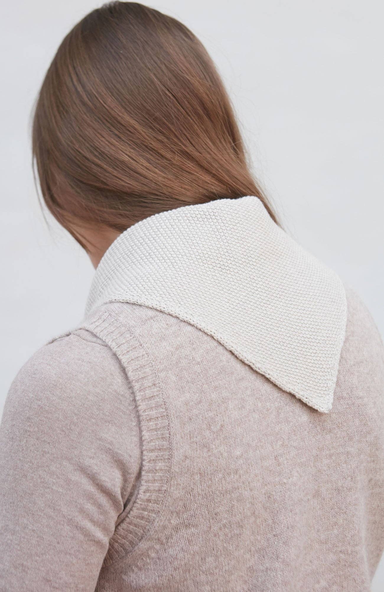 Paul James Knitwear | Cotton Textured Neckerchief- Oatmeal