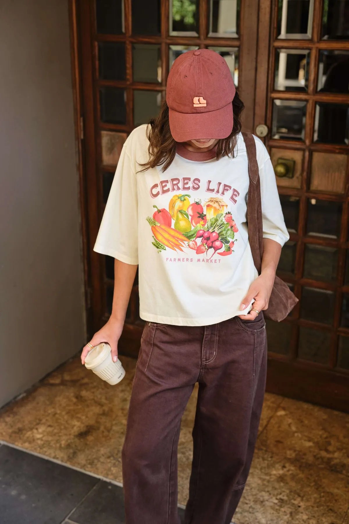 Ceres Life | Monogram Cap- Burnt Toffee/Pink Clay