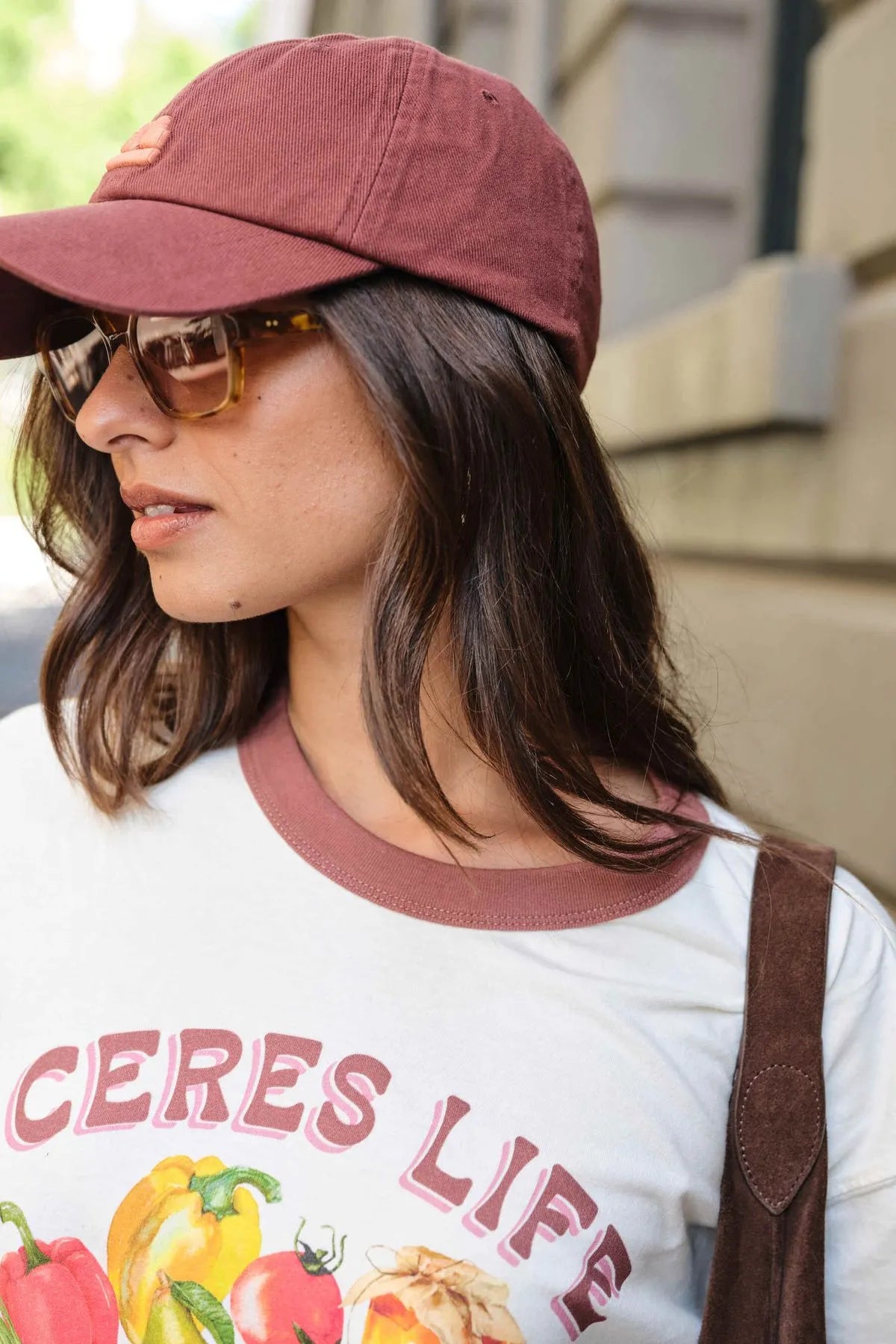 Ceres Life | Monogram Cap- Burnt Toffee/Pink Clay