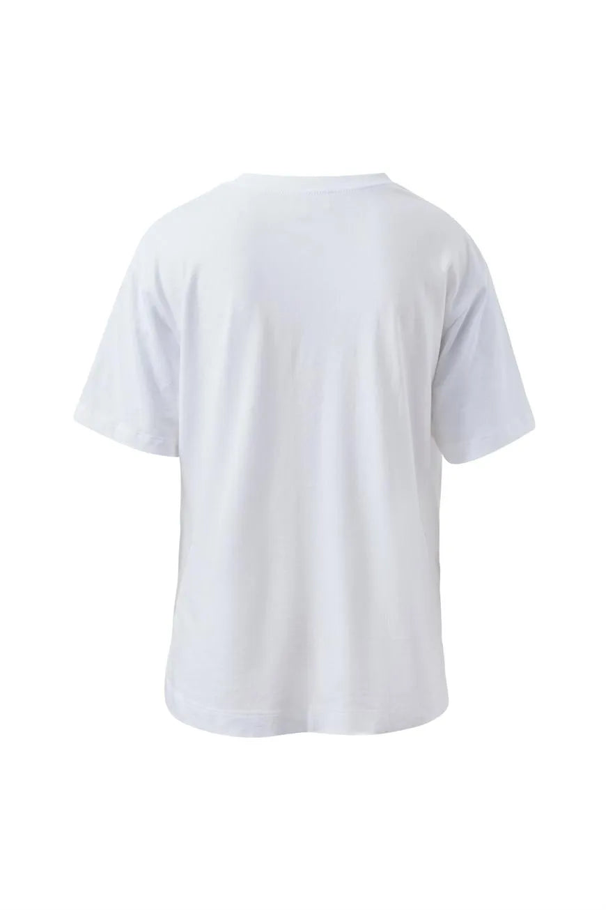Ceres Life | Stevie Slouchy Tee- white/chilli est 2020