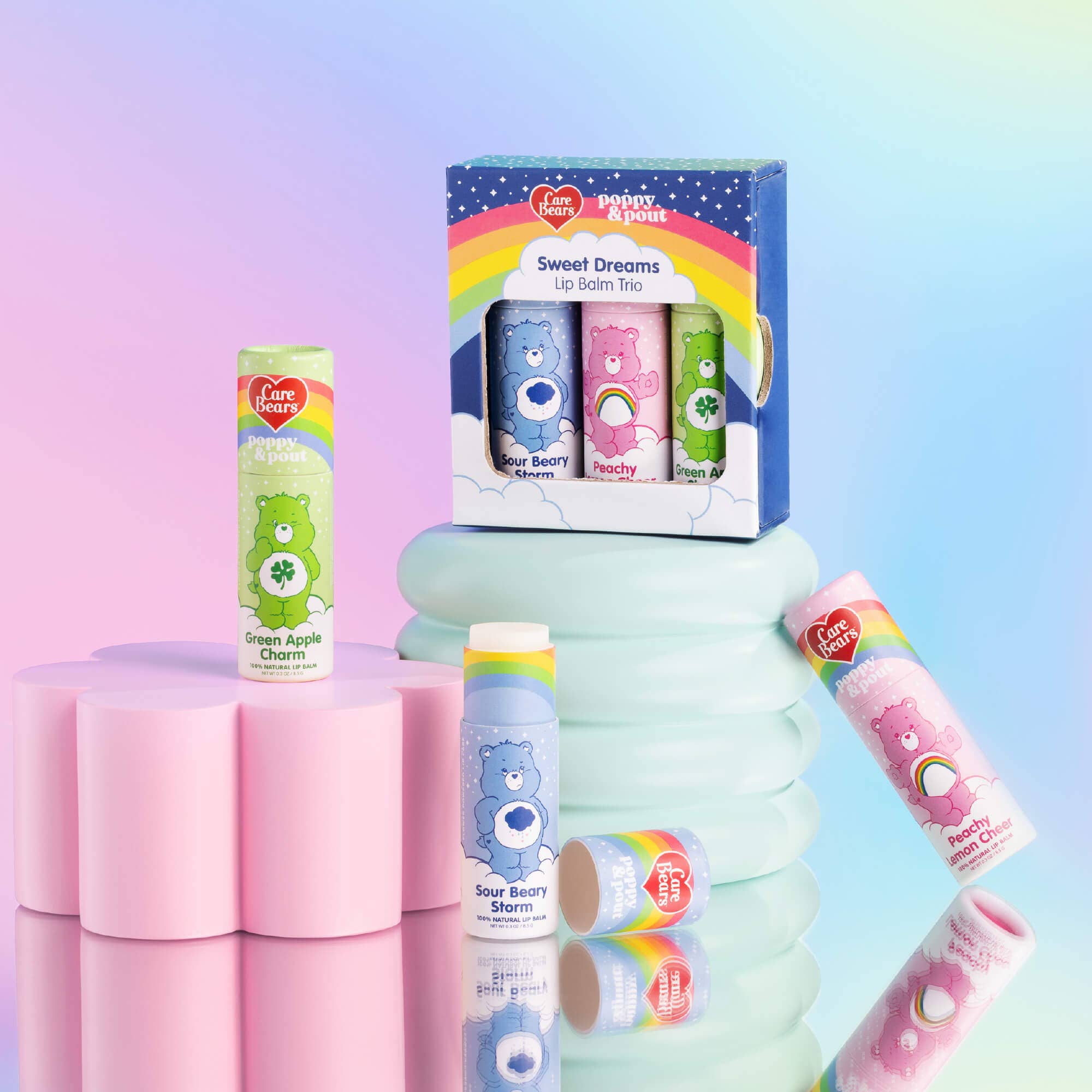 Poppy & Pout | Limited Edition Lip Balm Trio- Care Bears