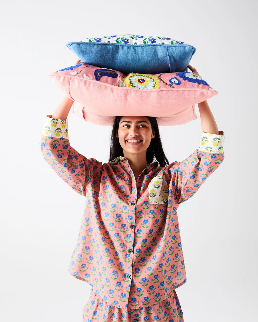 Kip & Co x Anna Spiro LADIES | Indian Summer Rose Organic Cotton Long Sleeve Pyjama Set