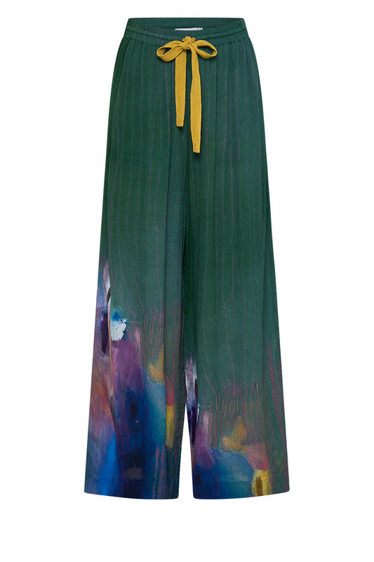 Bohemian Traders | Tapestry Elastic Waist Pant in Bayberry