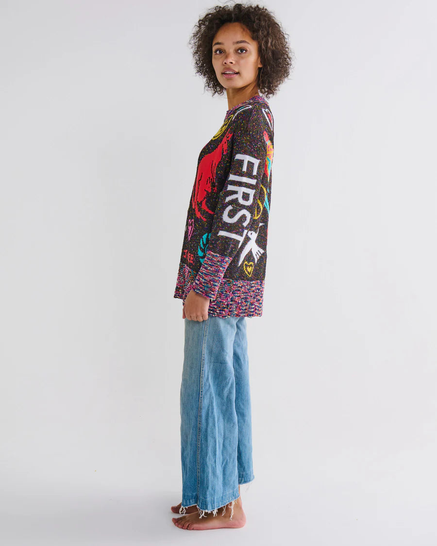 Kip & Co X Jenny Kee LADIES | Earth First Peace Always Knitted Sweater