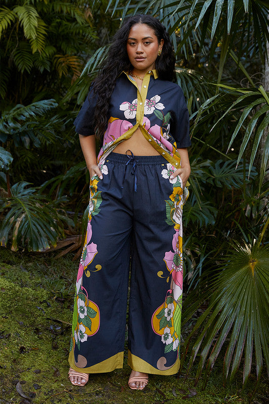Bohemian Traders | Vivid elastic waist pant - India Ink