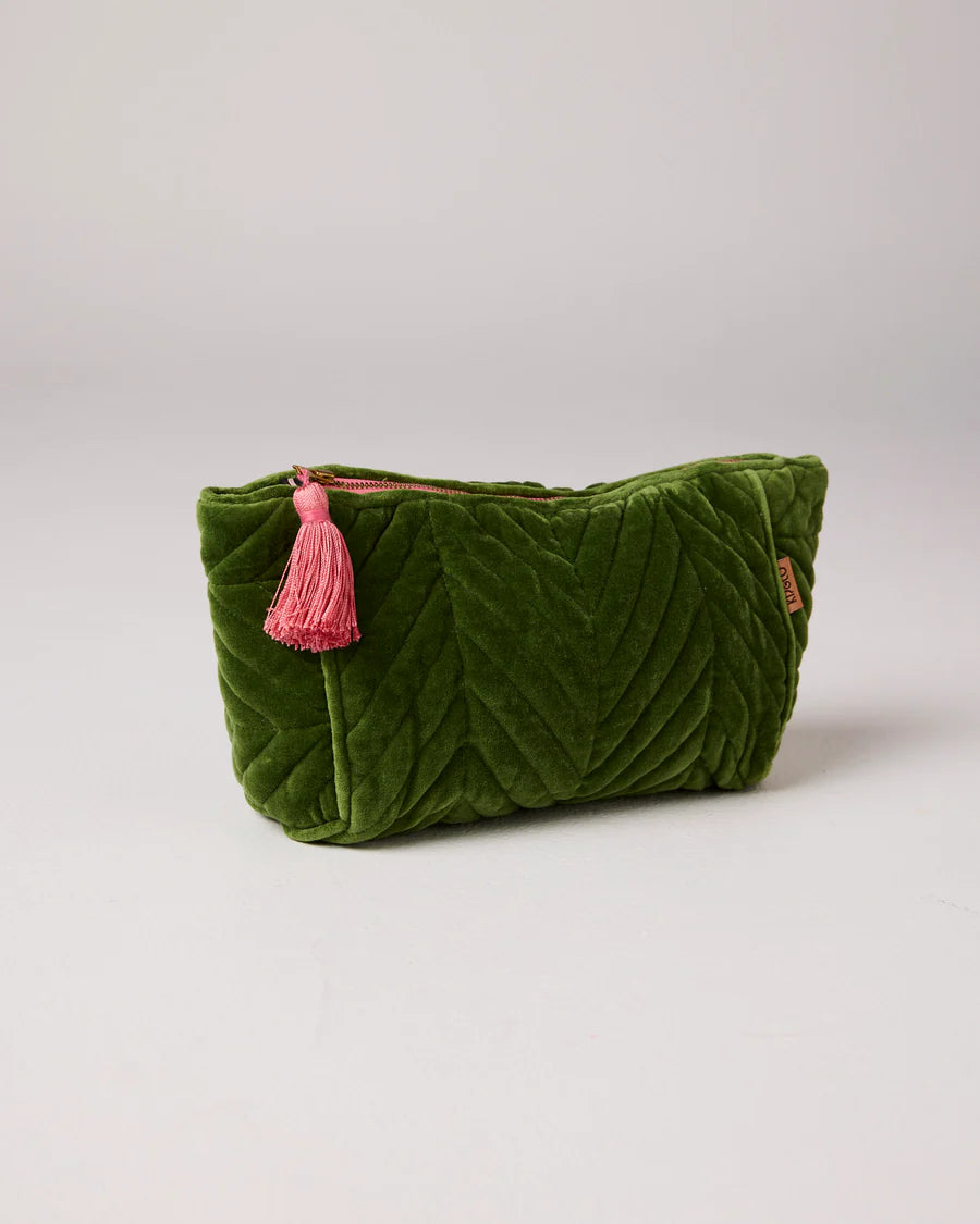 Kip & Co | Moss Velvet Toiletry Bag