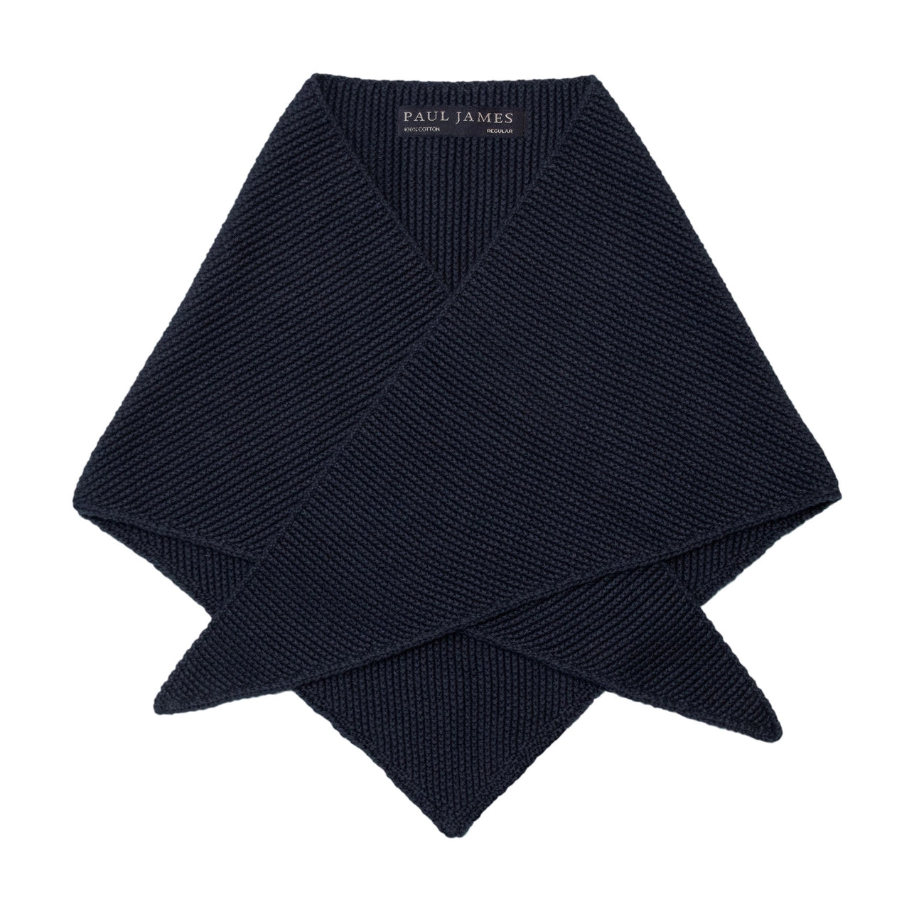Paul James Knitwear | Cotton Textured Neckerchief- Navy