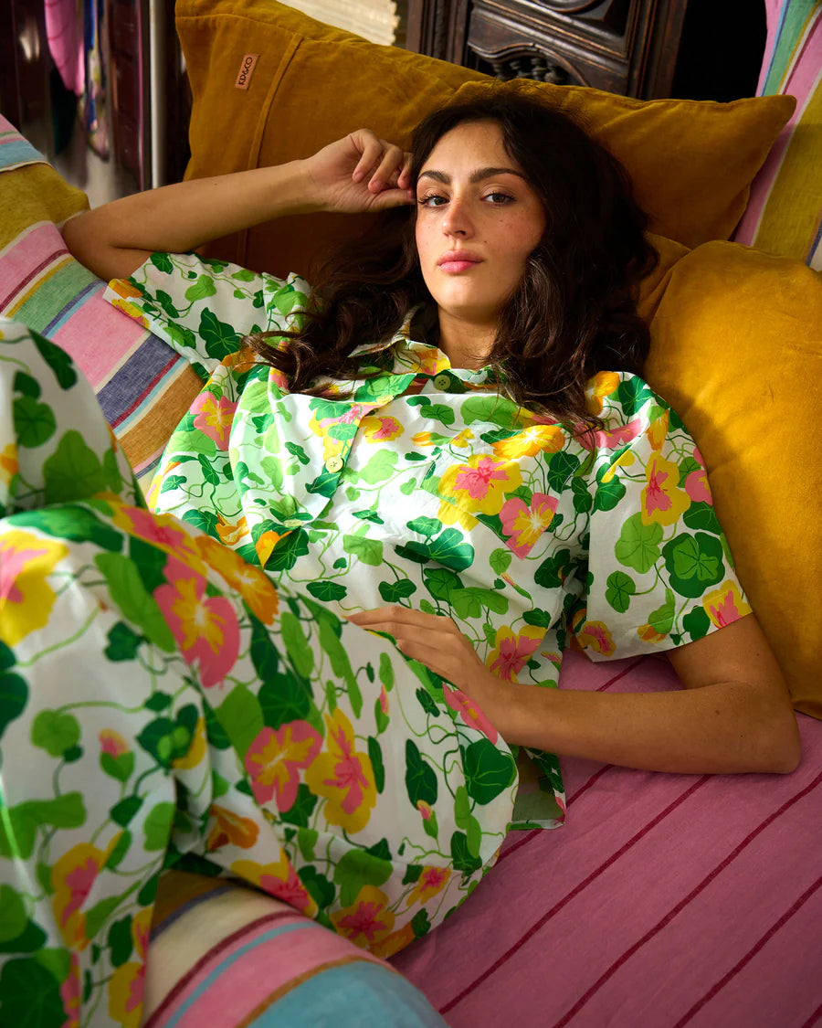 Kip & Co LADIES | Nasturtium Adult Organic Cotton Short Sleeve Pyjama Set
