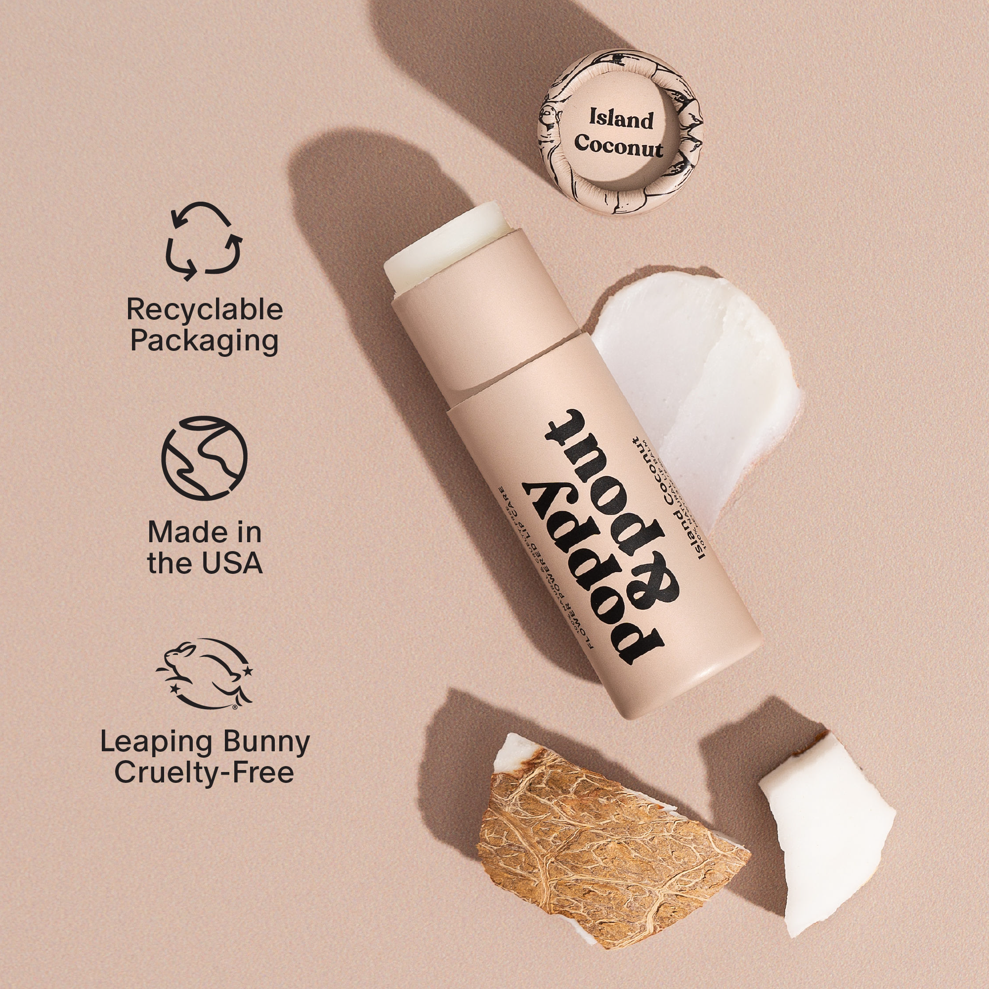 Poppy & Pout | Lip Balm- Island Coconut