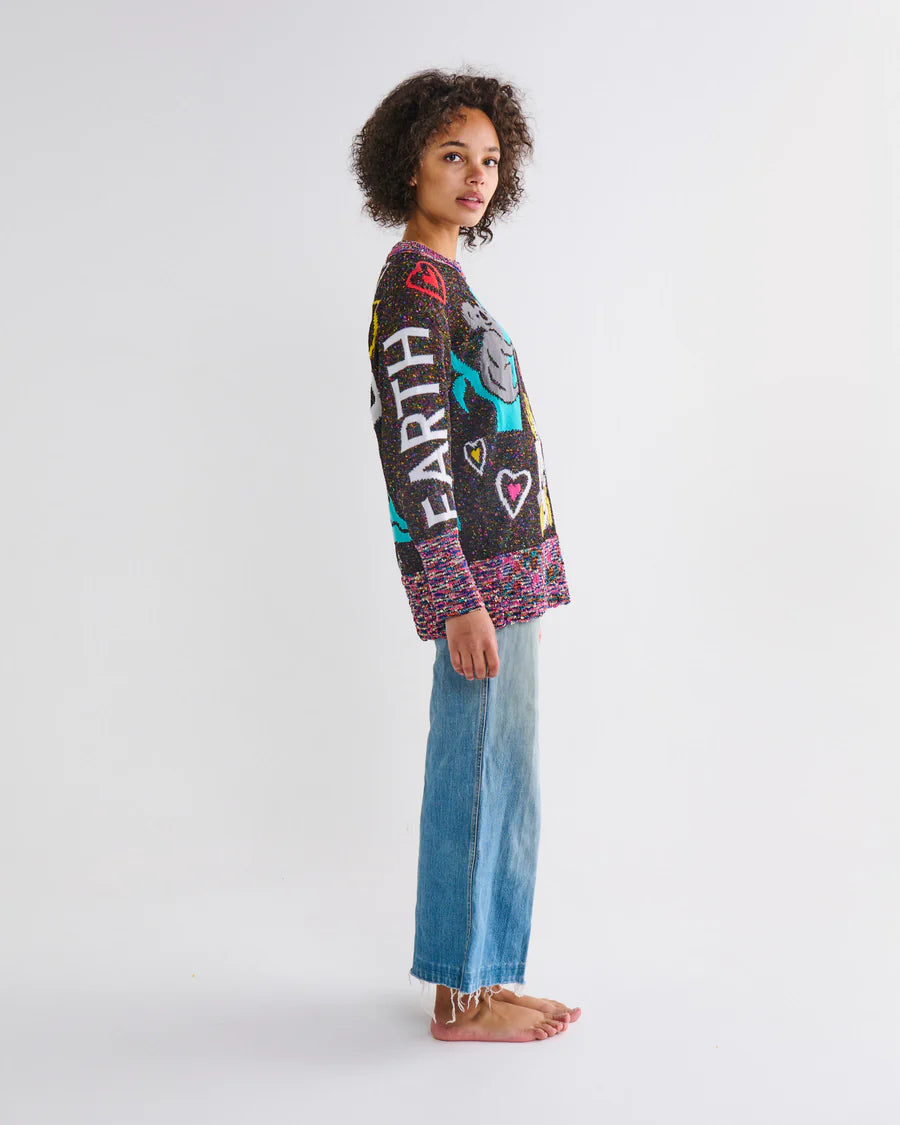 Kip & Co X Jenny Kee LADIES | Earth First Peace Always Knitted Sweater